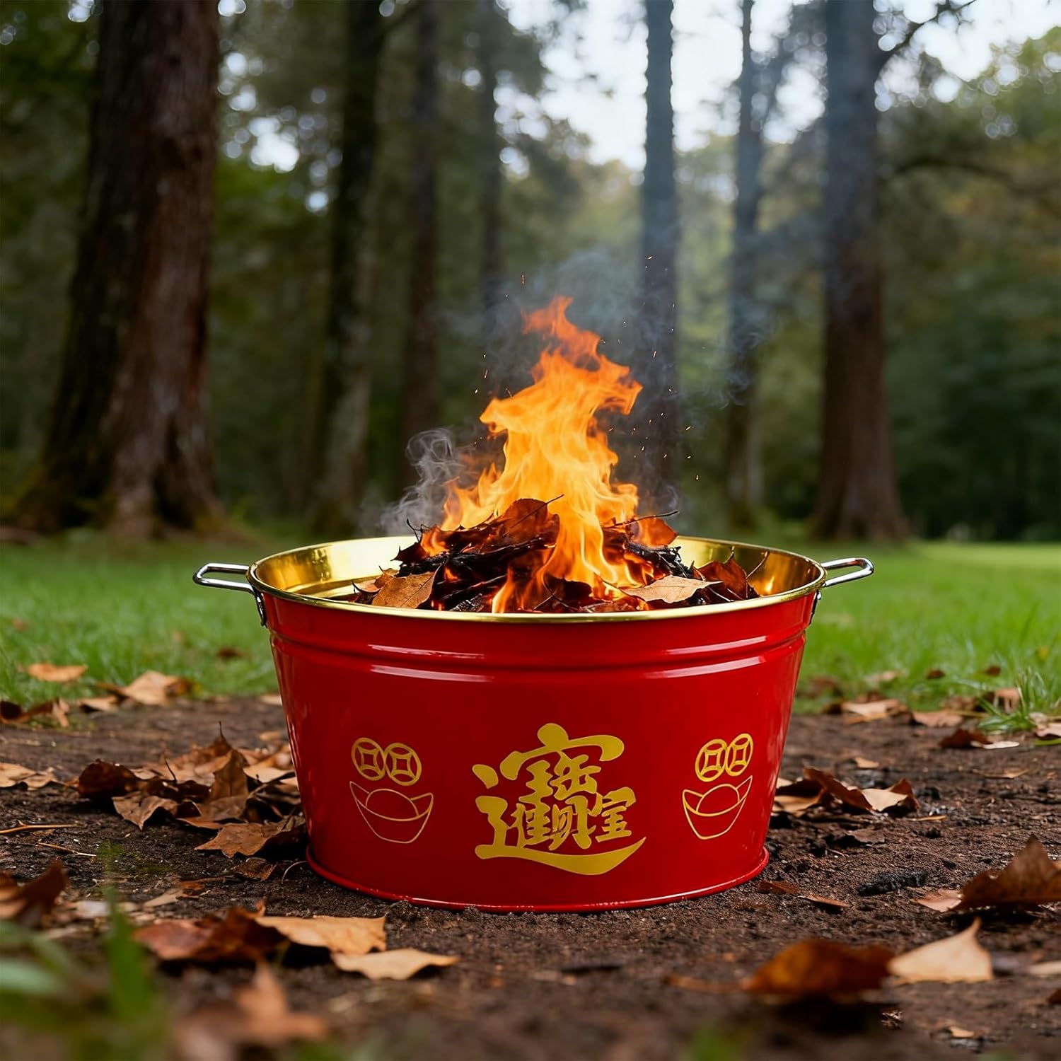 Incinerator Burn Barrels, Outdoor Fire Pit with Fire Hook, Burn Cage for Garden Paper Leaf Trash Wood Backyard Bonfire