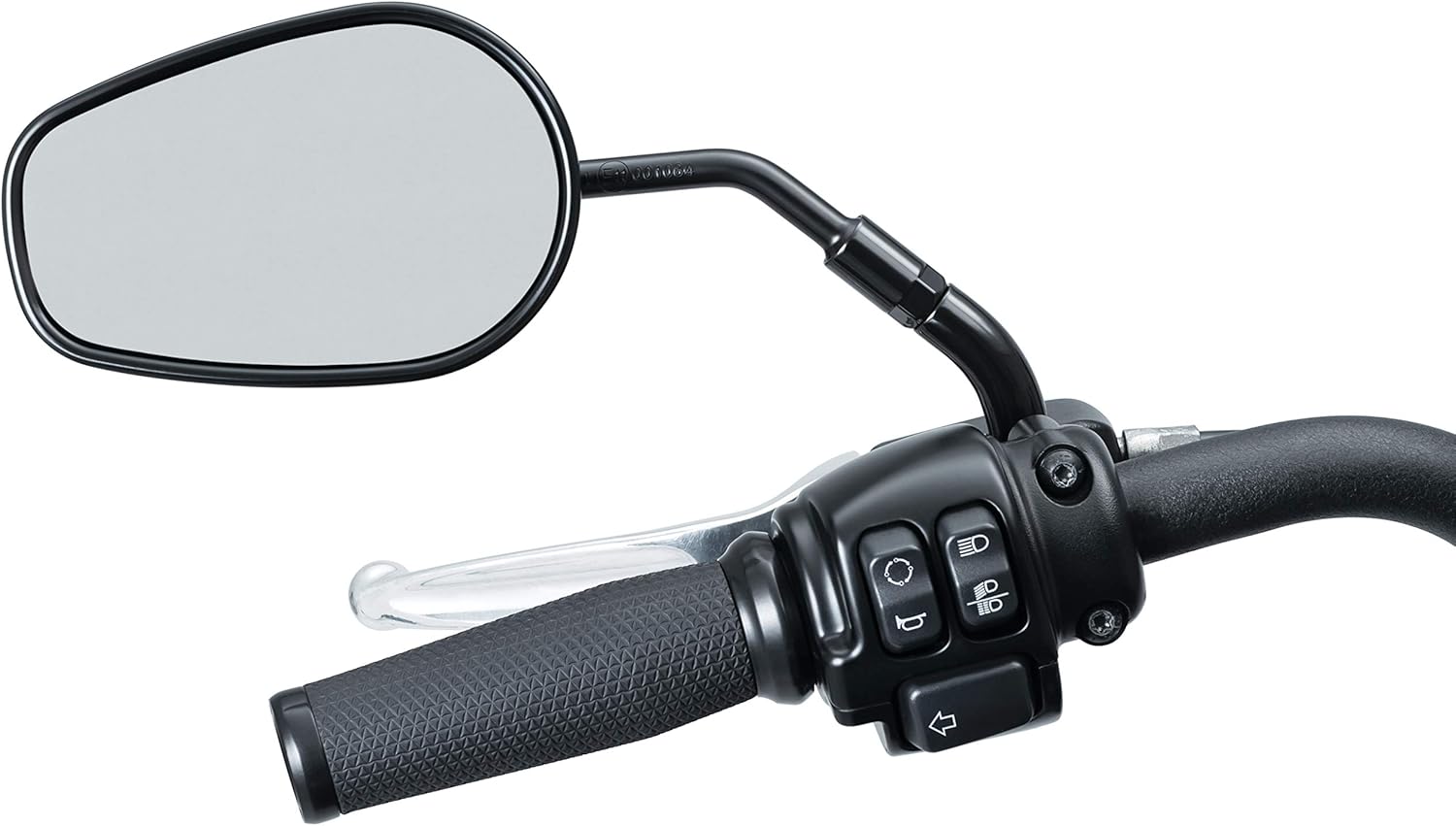 Kuryakyn 1216 Motorcycle Handlebar Accessory: Rear View Side Mirror Stem Extenders for Harley-Davidson Motorcycles with Stock Round Stems, Gloss Black, 1 Pair