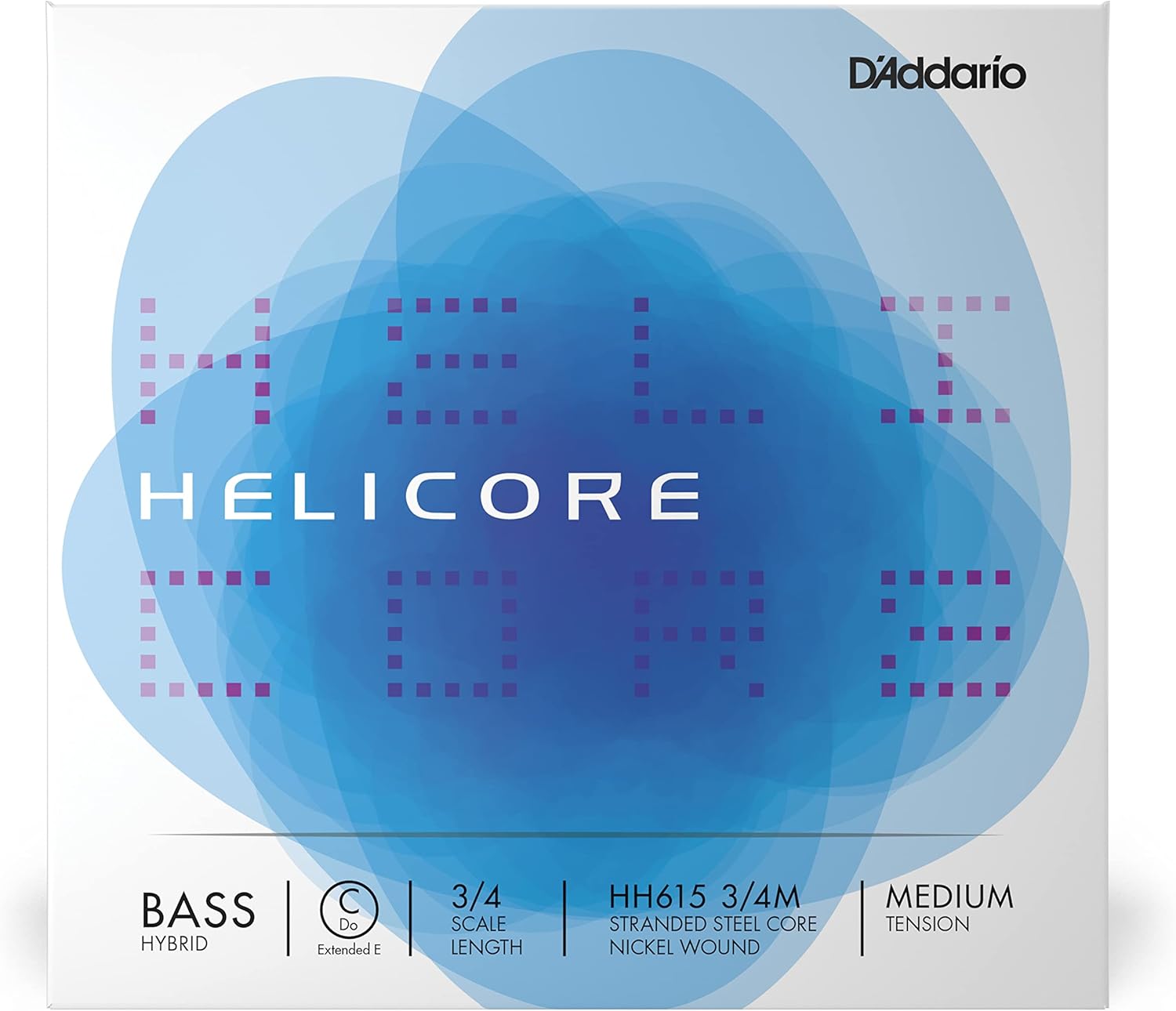 D'Addario Helicore Hybrid Bass Single C (Extended E) String, 3/4 Scale, Medium Tension