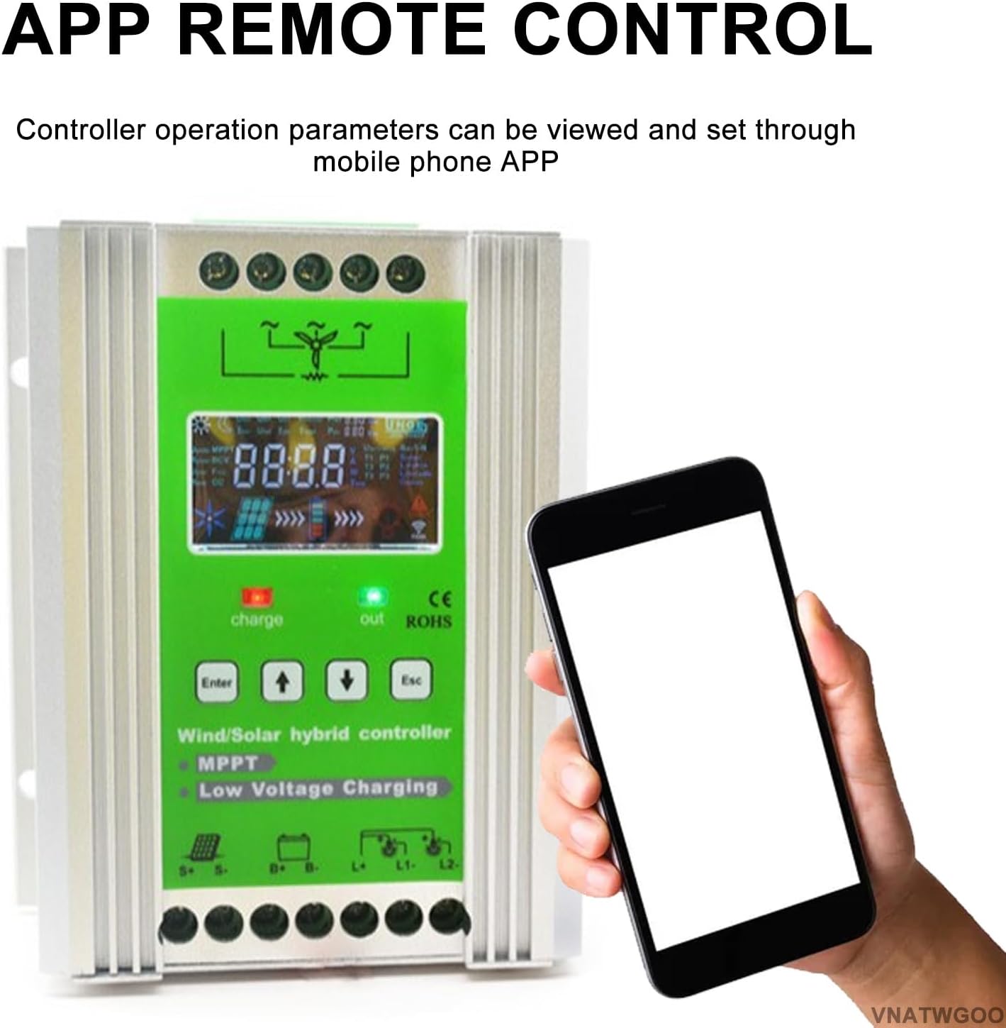 15000W High-Efficiency MPPT Boost Wind/Solar Hybrid Controller - Color LCD Display & Dump Load for 12V/24V/48V Off-Grid Systems