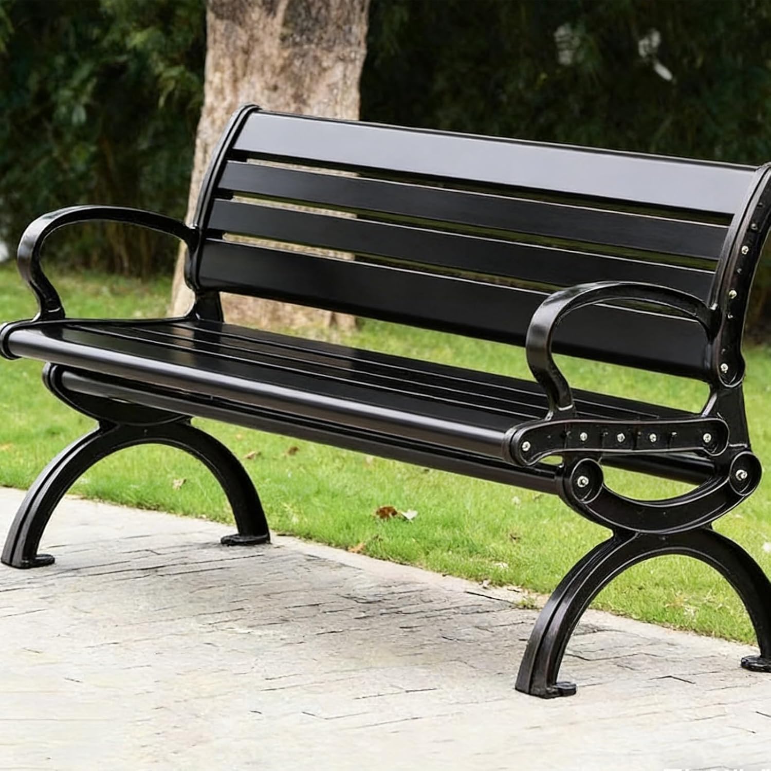 Outdoor Garden Bench, Outdoor Park Bench with Aluminum Alloy Frame, Easy Maintenance, for Garden Lawn Porch Park BackyardGarden Bench(Natural Color,180cm)