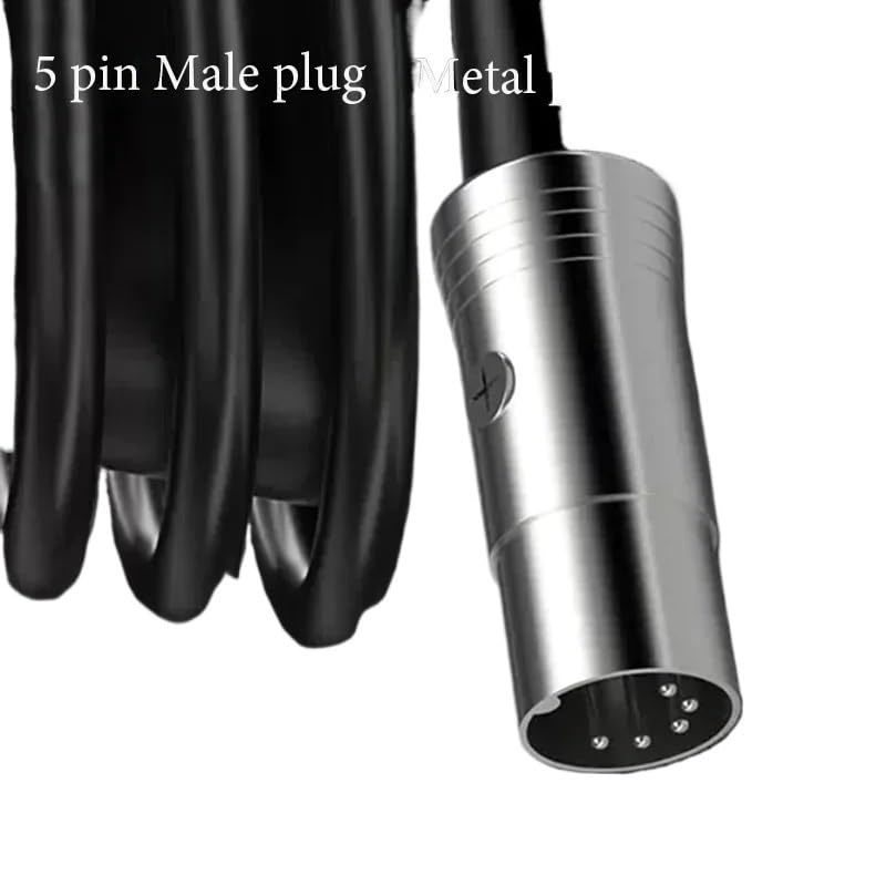 FENG GUO 5-pin MIDI Audio Cable Male to Male XLR Adapter Cable Suitable for Electric Piano Keyboard(8m)