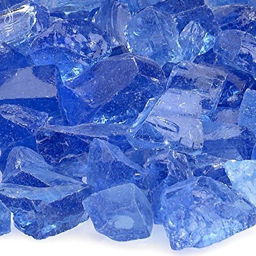 Light Blue Recycled Fire Pit Glass - Medium (18-28Mm), 20 lb. Bag