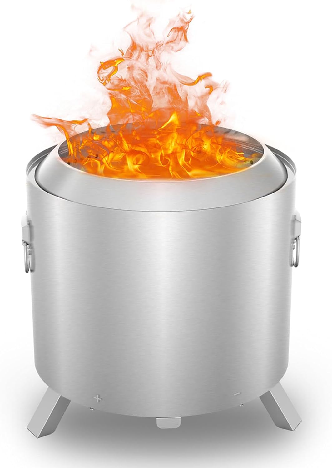 18 Inch Smokeless Fire Pit, Smoke Portable Firepits,Wood Burning Portable Stainless Steel Outdoor Firepit for Camping Party,Backyard,Garden