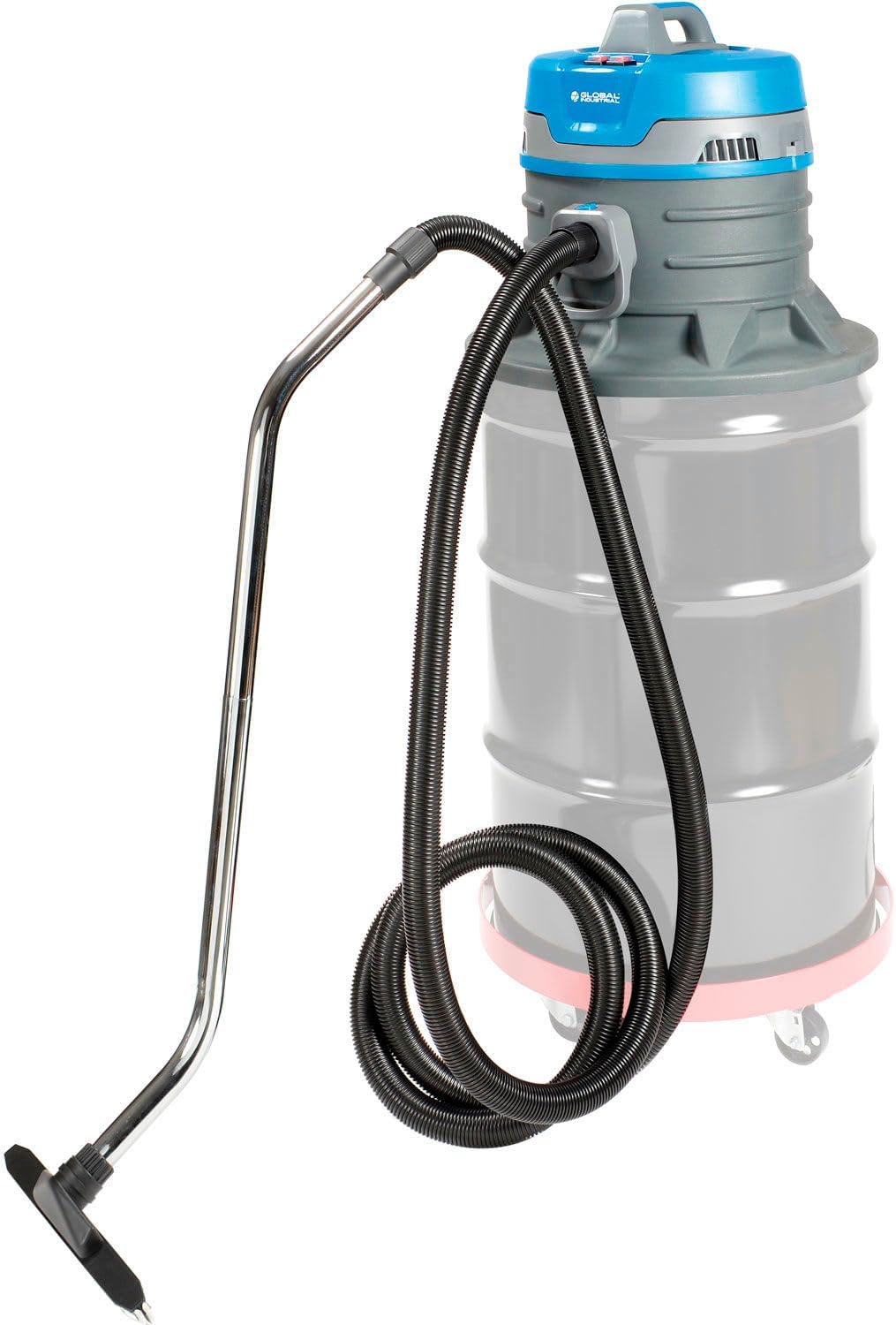 Global Industrial Drum Top Wet/Dry HEPA Vacuum, 55 Gallon Capacity, 120 Volts, Plastic Construction, Blue, 60