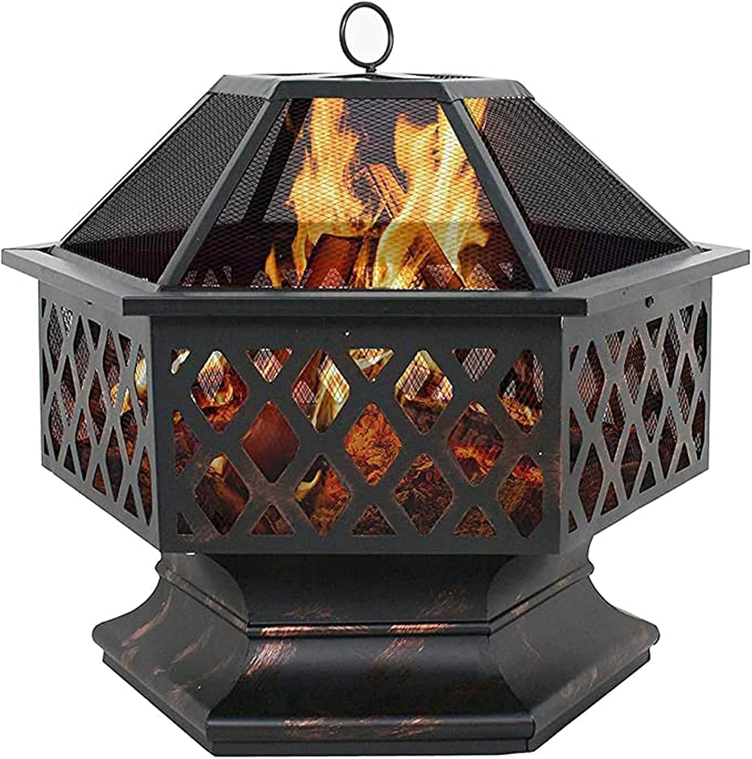 Outdoor Fire Pit Wood Burning Fireplace Patio Backyard Heater Steel Firepit Bowl Heavy Steel 24