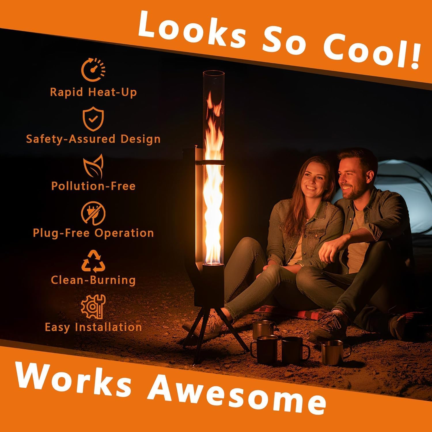 Wood Pellet Patio Heater -Outdoor Fire Pit- 58