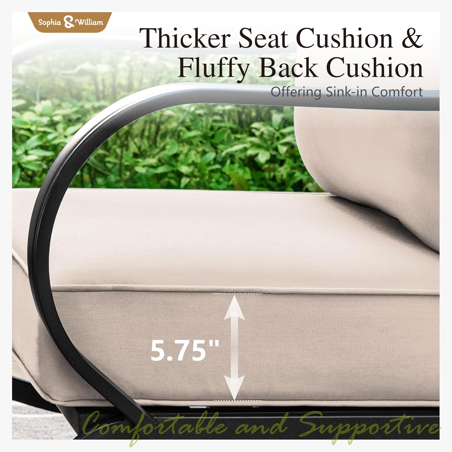 Sophia & William Patio Furniture Sets for 7 with Fire Pit Table 45