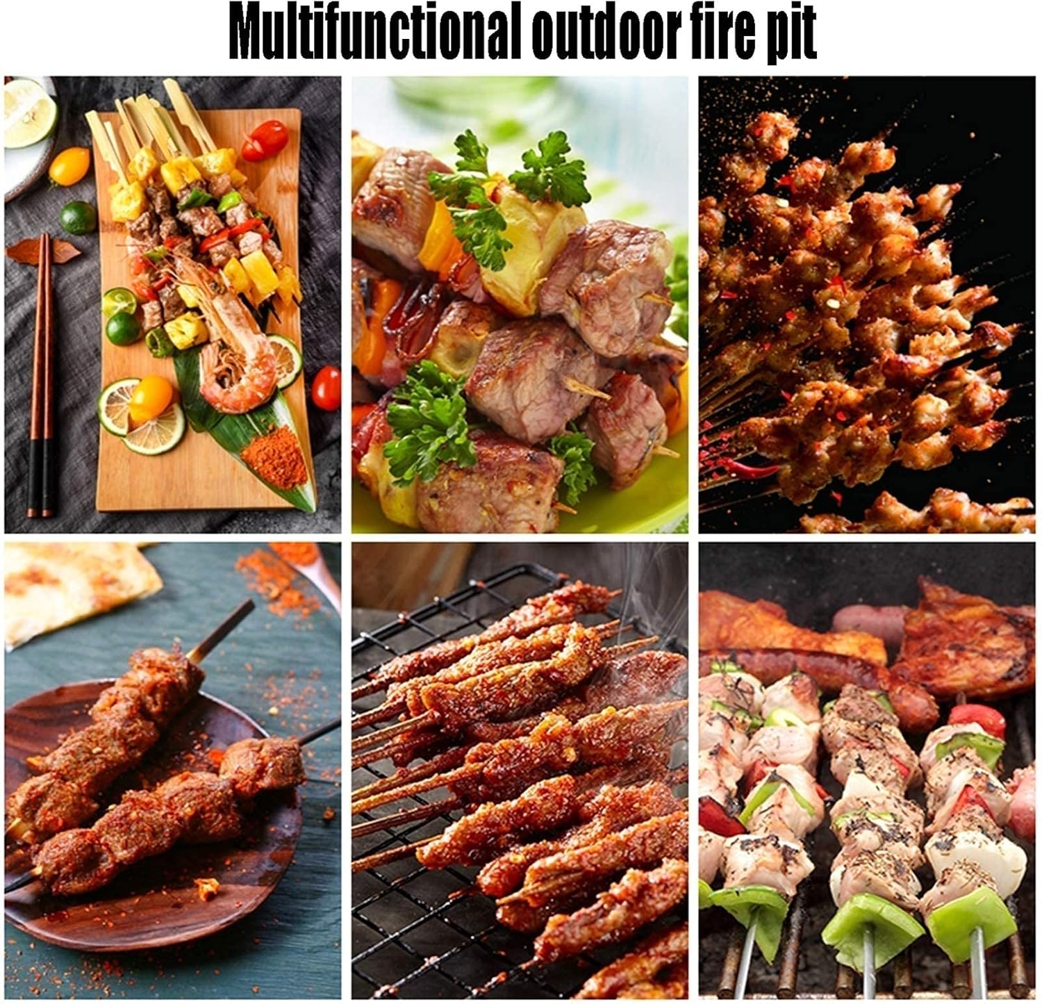 Fire Pits Outdoor Outdoor Wood-Burning Grill, Wrought Iron Garden Decoration, Outdoor Heating, with Mesh Spark Sieve Cover