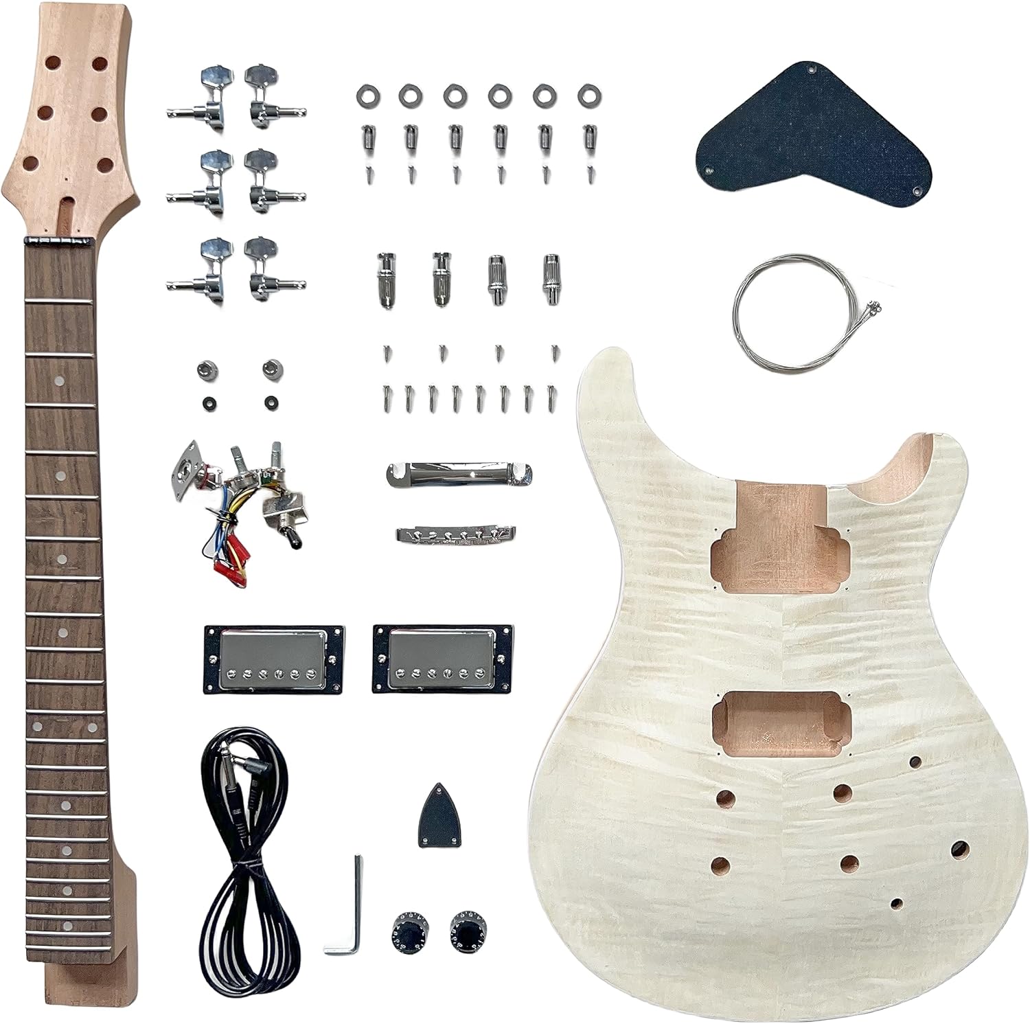 DBL PRS Style Electric Guitar Kits,DIY Electric Guitar,Mahogany Body and Neck Rosewood Fingerboard,Assembled and Painted by Yourself