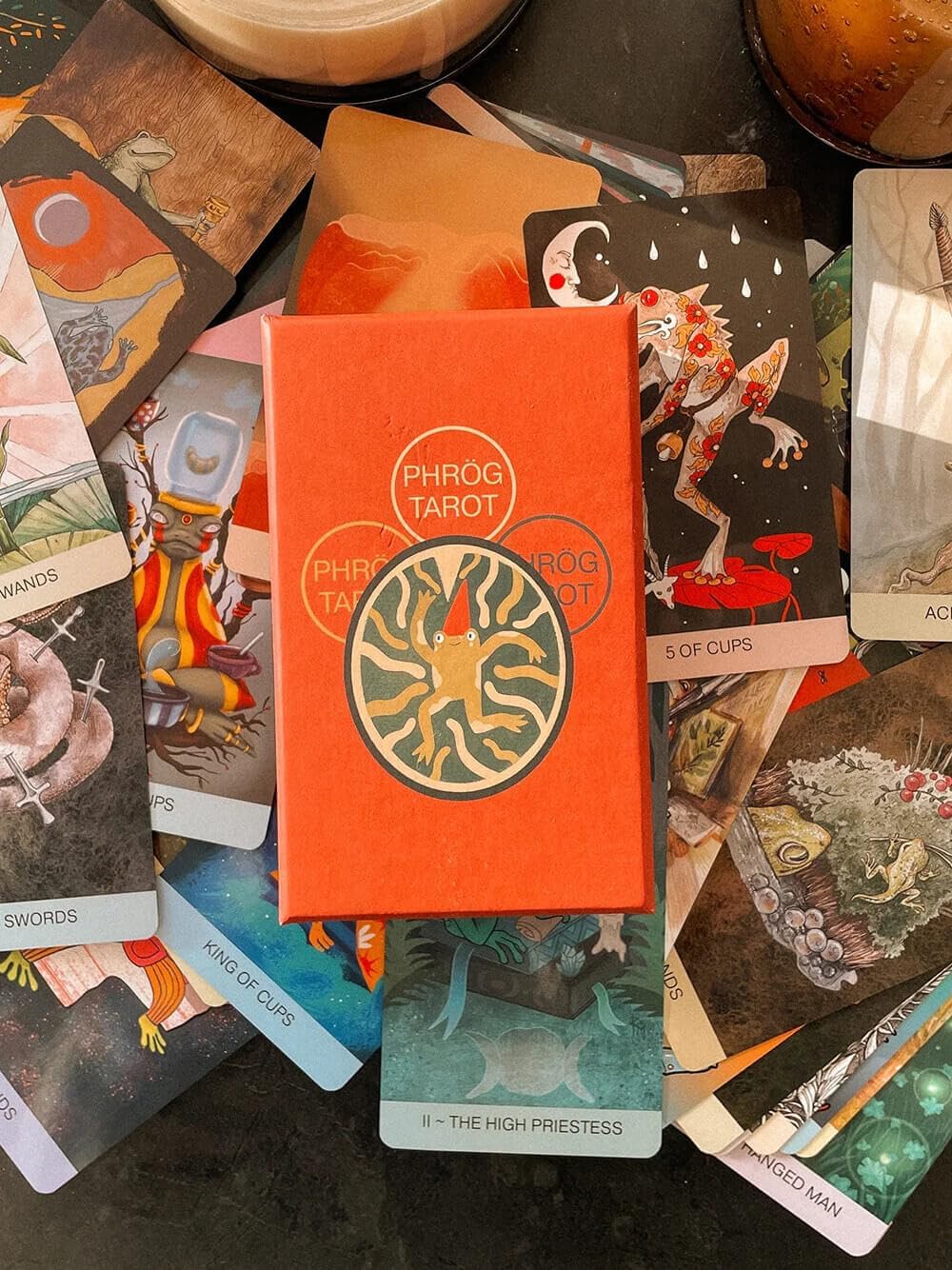 PHRÖG Tarot, Tarot Cards Deck with Guidebook for Beginners to Experts (in PDF), 78-Card Deck + Extras, Premium Quality Deck About Frogs & Toads