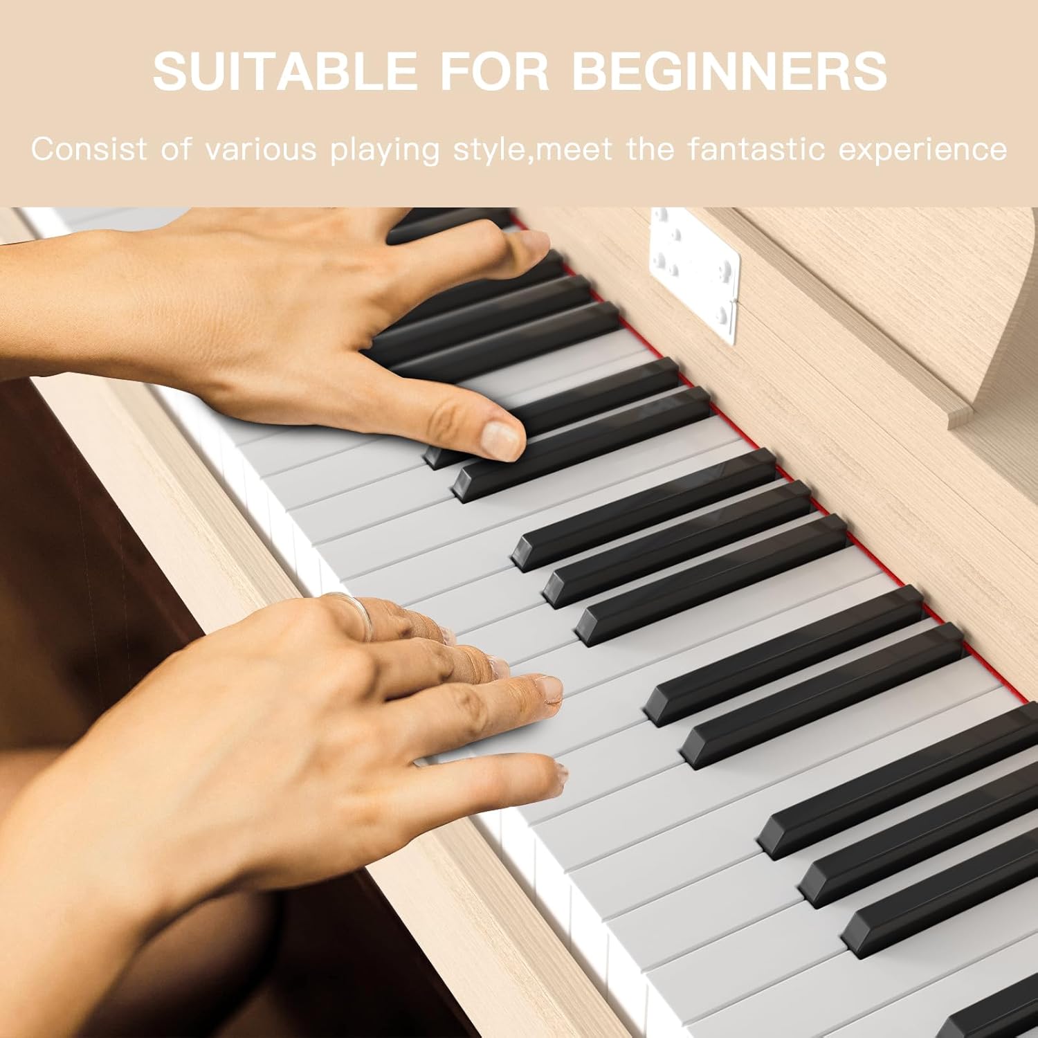 88 Key Full Size Hammer Weighted Digital Piano Keyboard, 88keys Hammer Weighted Electric Multi-Functional Keyboard piano with Stand, Pedal, Power Adapter for Beginner/Leanrner (Piano with Bench Set)