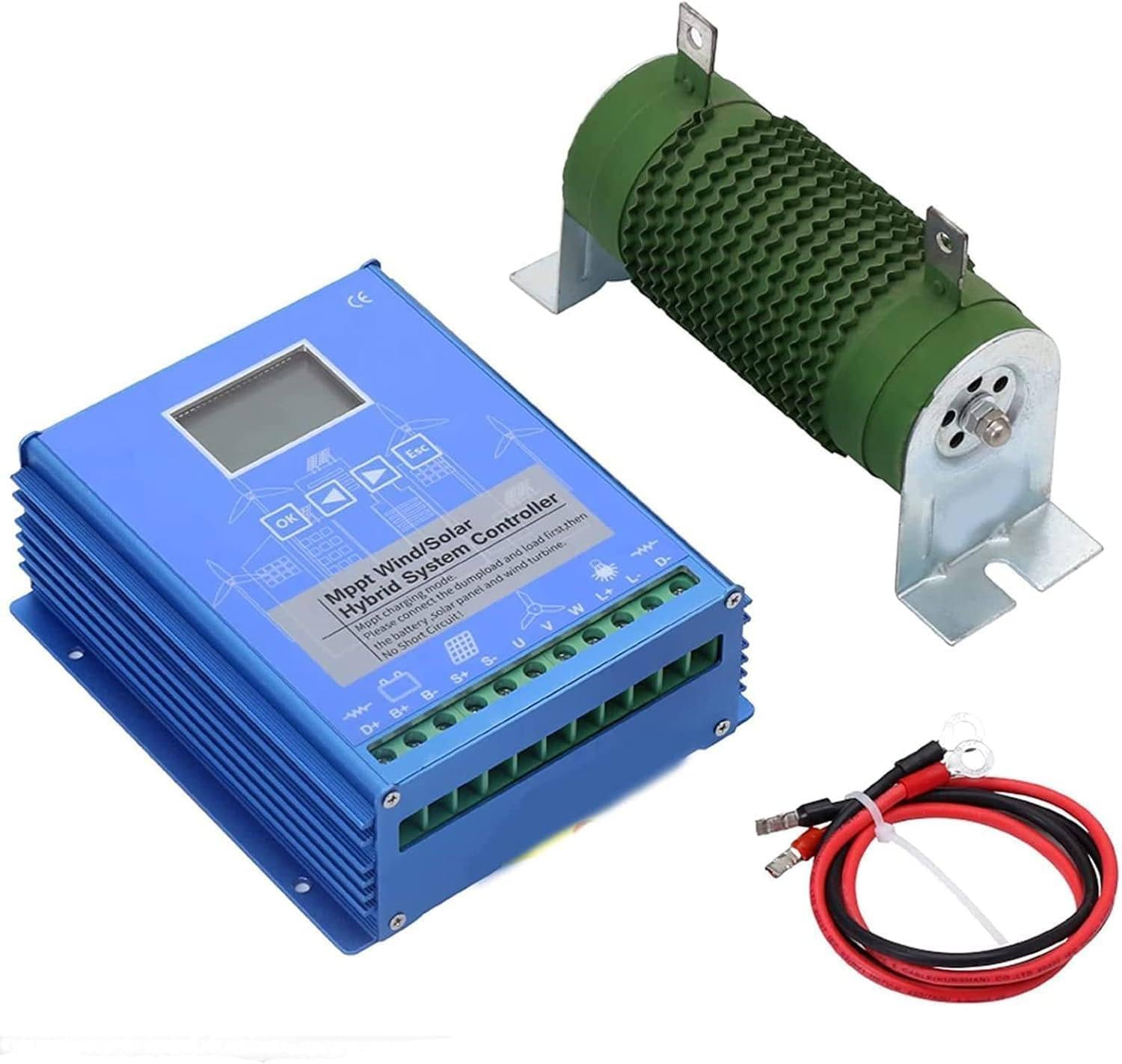 12V/24V/48V 400W/600W/800W Wind Solar Hybrid System MPPT Charge Controller with Dump Load Wind Turbine Generator 400W/600W Solar Panel Auto Regulator,24V/48V-Wind800W+Solar600W