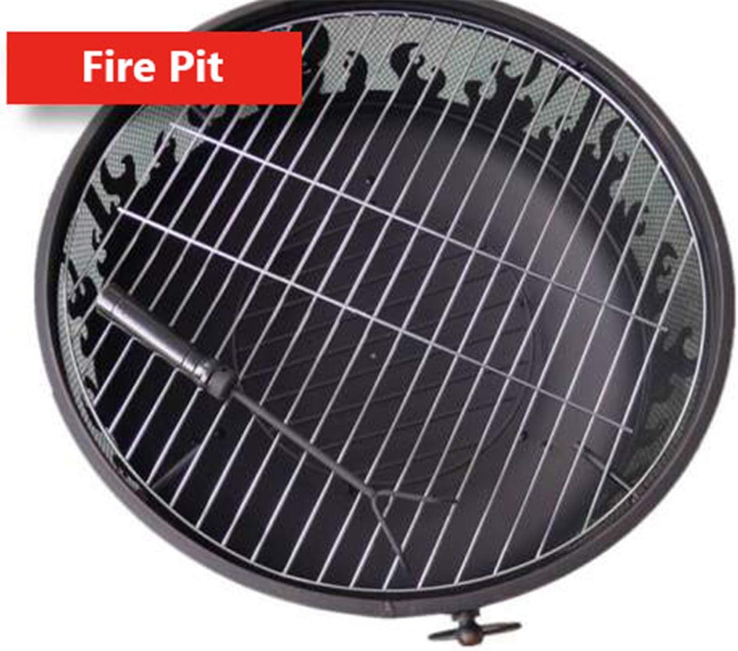 Garden Fire Pit,Outdoor Wood Burning Firebowl Fireplace with Poker Spark and Screen Retardant Mesh Lid for Backyard Camping