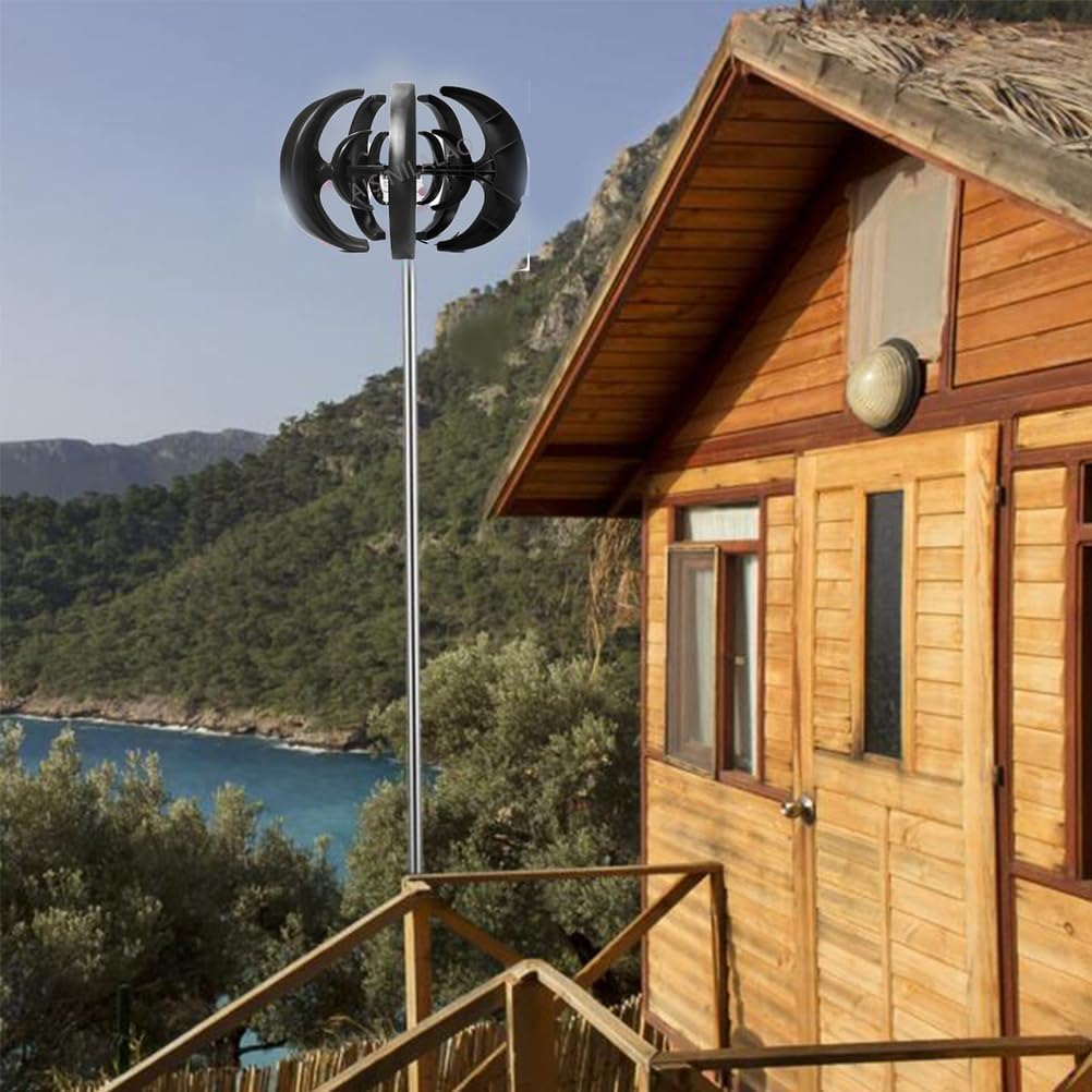 24V 5-Blade Vertical Axis Wind Turbine Generator 5000W, W/Controller, 3 Phase AC Permanent Magnet Generator Wind Turbine Kit 12V/24V/48V/220V