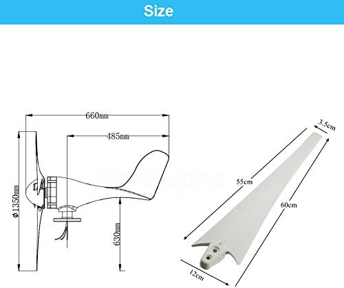 8000W 12V 24V Wind Turbine Generator with 5 Blades Horizontal Windmill Energy Wind Turbine Generator Charge for Home Camping