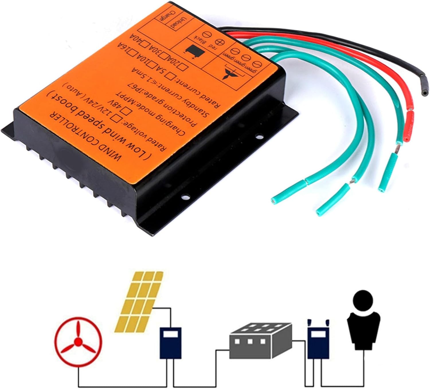 3000W with Dump Load Wind Solar Hybrid System MPPT Charge Controller, 12V-48V DC Wind Turbine Generator MPPT Charge Controller