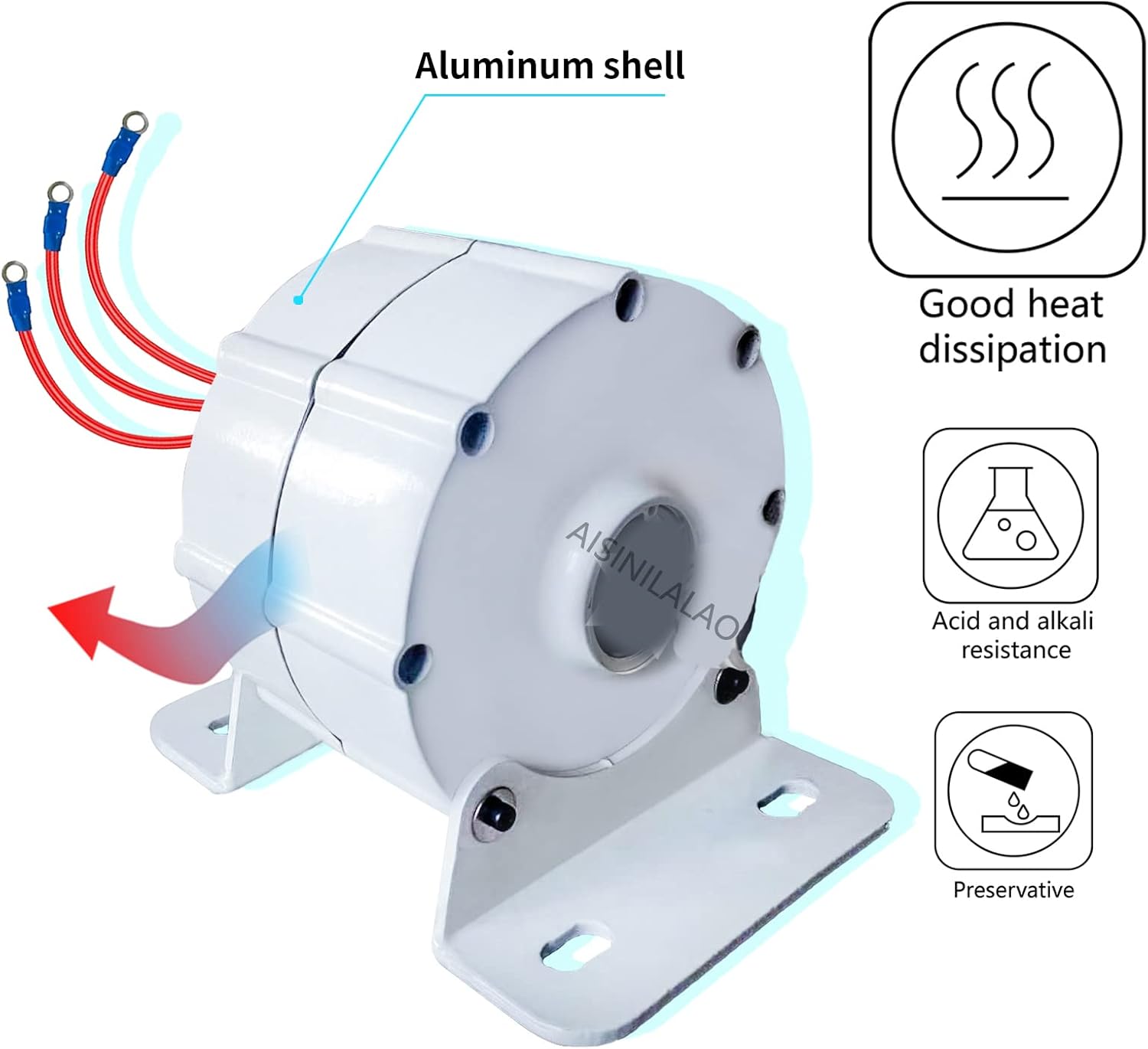 10000W Wind Turbine Vertical Axis Permanent Maglev Generator, 3 Phase AC Alternator for Vertical Wind Turbine Generator (with Base)