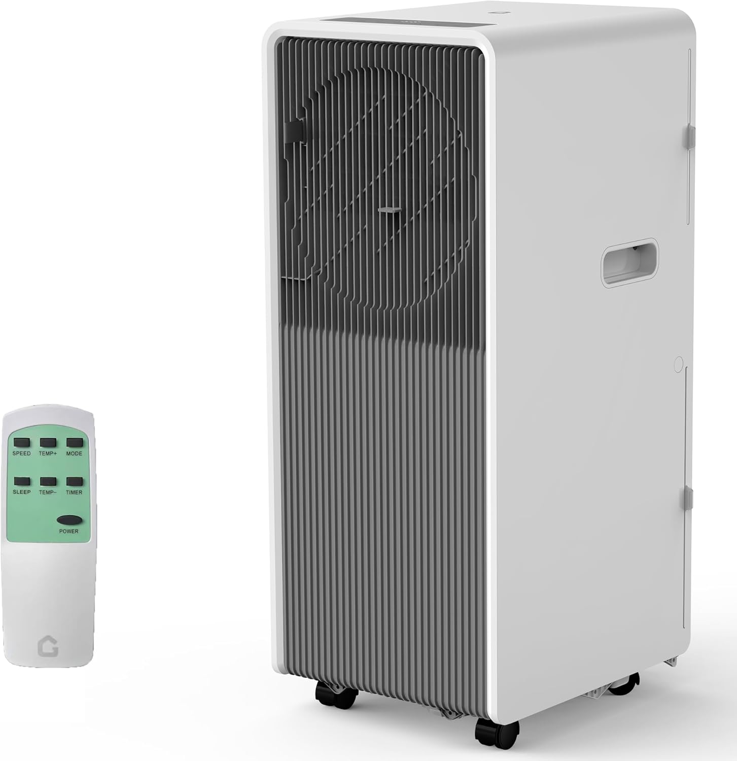 14,000 BTU Drainage-free Portable Air Conditioner for Indoor Rooms, 3 in-1 AC Unit for Bedroom 225-300 Sq.Ft, Dehumidifier, Fan, Sleep Mode, 24 Timer, Remote Control, Window Kits, Grey