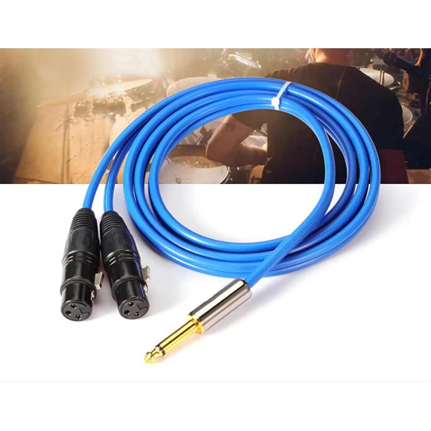 Pro Audio Cable Cable TS Jack 1/4 Inch To 2 XLR Female For Guitar Amplifier 6.35mm To Dual 3 Pin OFC Cable(5meter)