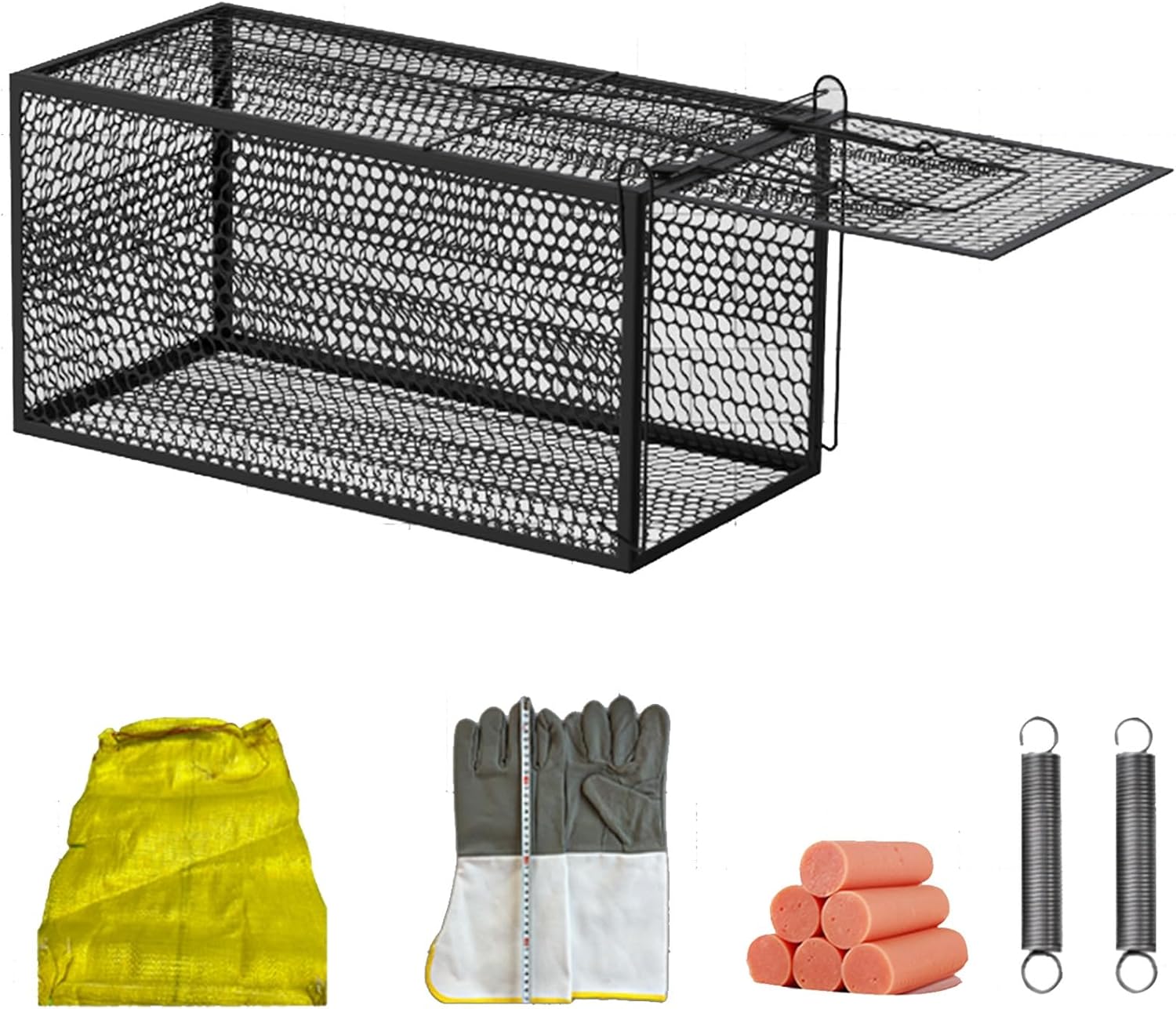 Stray Cat Humane Trap, Live Humane Animal Trap Cage for 1-10kg Feral Rodent Catch and Release for Raccoon, Chicken, Stray Cats, Squirrel(50 * 24 * 18cm)