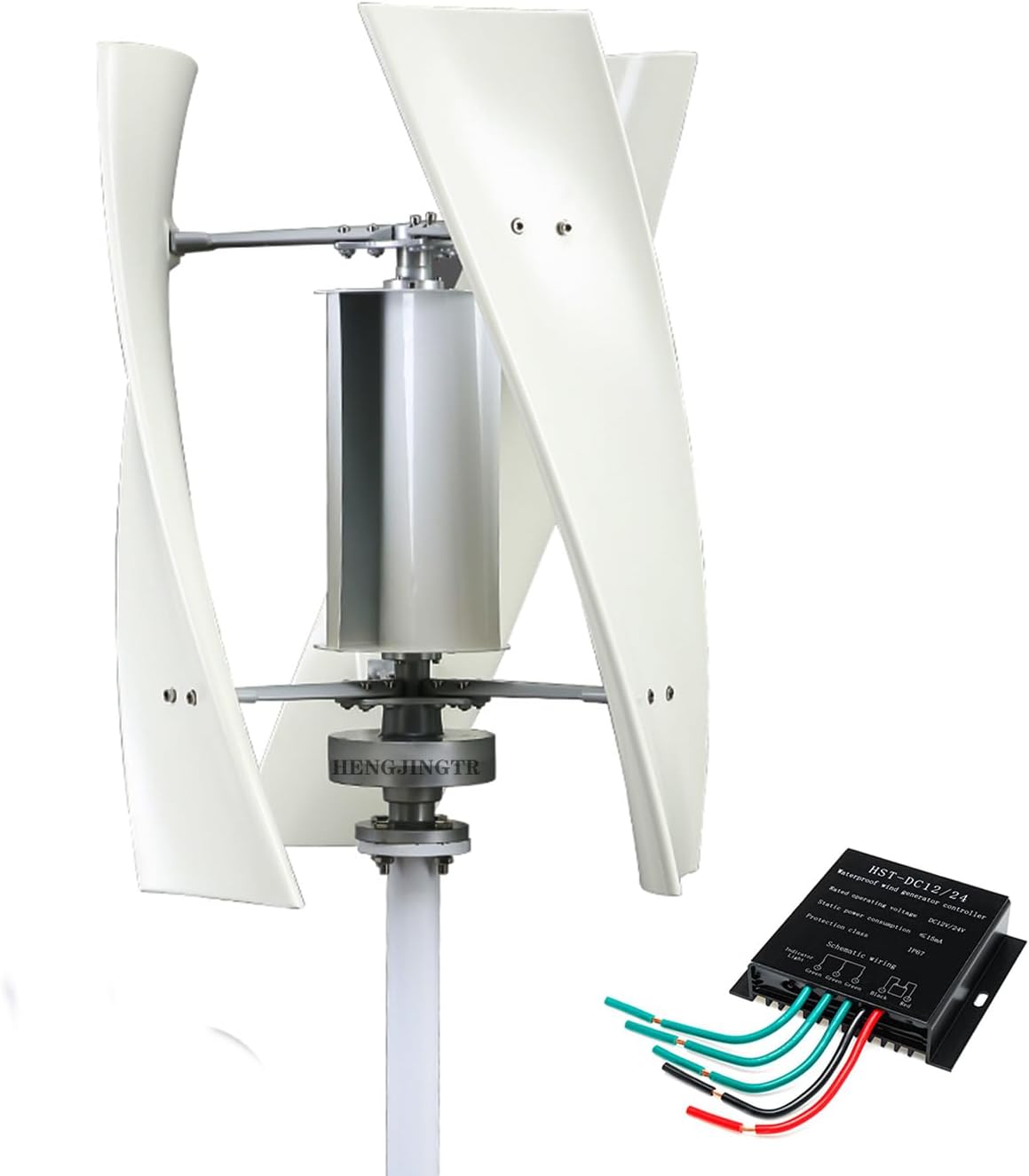 48v,12000W Noiseless Vertical Axis Wind Turbine Generator with MPPT Controller,48V 220V Wind Power Generator Weather Resist for Landscape and Islands