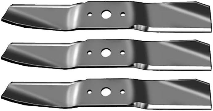 3 Pcs Lawn Mower Blades with 0.9750 Inch Center Hole, 21-3/16 Inch Length, 2-1/4 Inch Width, for Gas-Powered Equipment