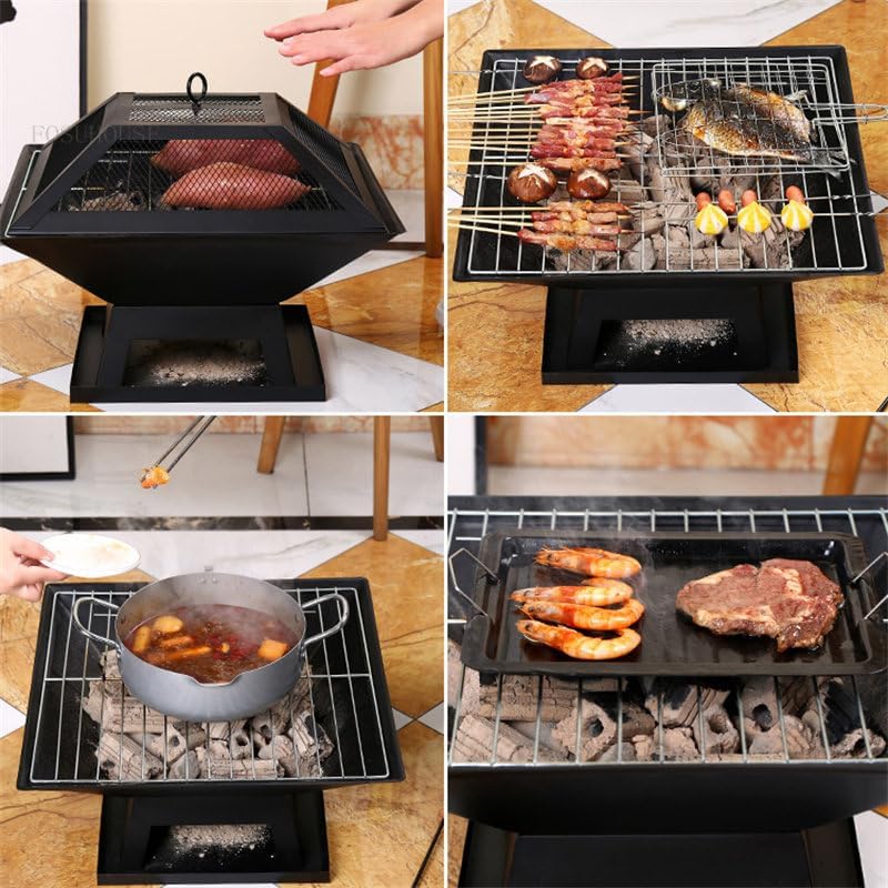 Outdoor Fireplaces Outdoor Fire Pits Indoor Heating Brazier Courtyard Charcoal Stove Multifunction Winter BBQ Grill Fire Pits