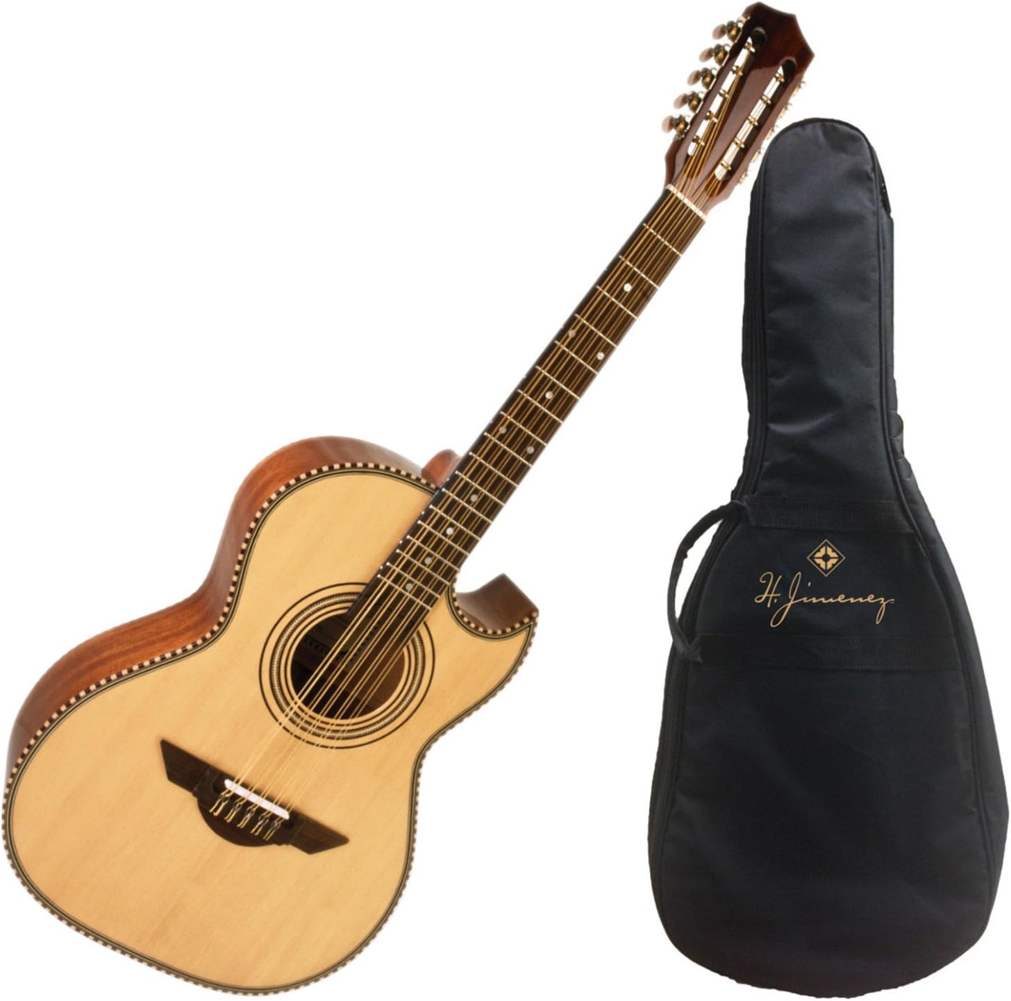 H Jimenez Bajo Quinto LBQ1ENM Natural Mahogany Acoustic Electric