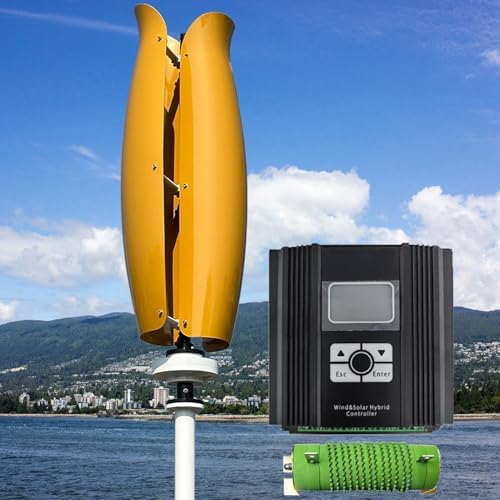 3000W Magnetic Levitation Vertical Wind Turbine Generator for Home & Street Lighting, 12V/24V/48V with Controller & Unloader, Quiet Operation, Purple