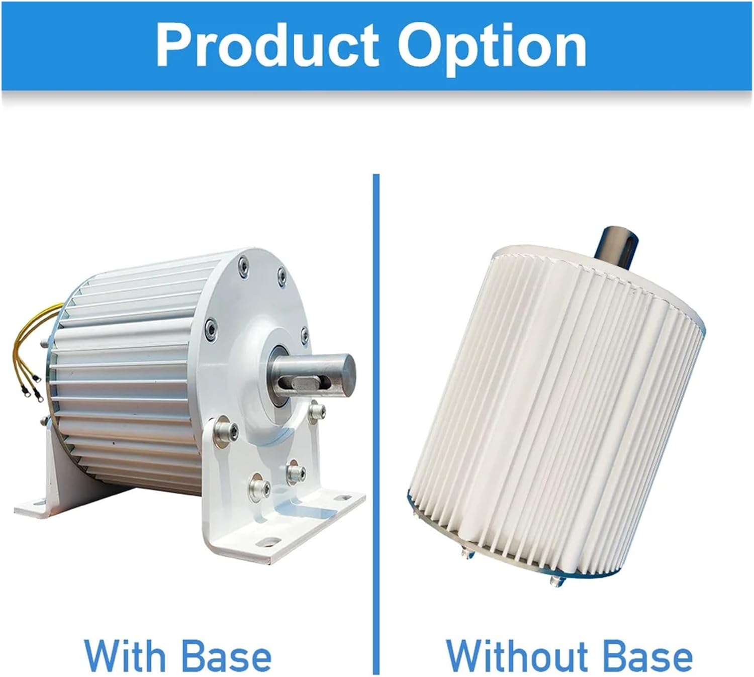 10KW Permanent Magnet Generator 24V 48V 96V Three-Phase Power Generators Low RPM for Windmill Water Turbine Low Starting Speed for Home(with Base,Double SHAFTS_120V)