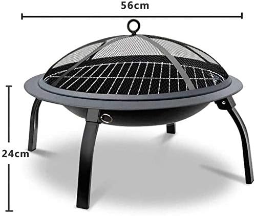 Fire Pits Outdoor Wood Burning Fire Pits Outdoor, Bonfire Wood Burning Patio,BBQ Grill Fire, with Kit for Fire Pit for Picnic Bonfire, Camping with Cover BBQ Cooking for Outside Camping