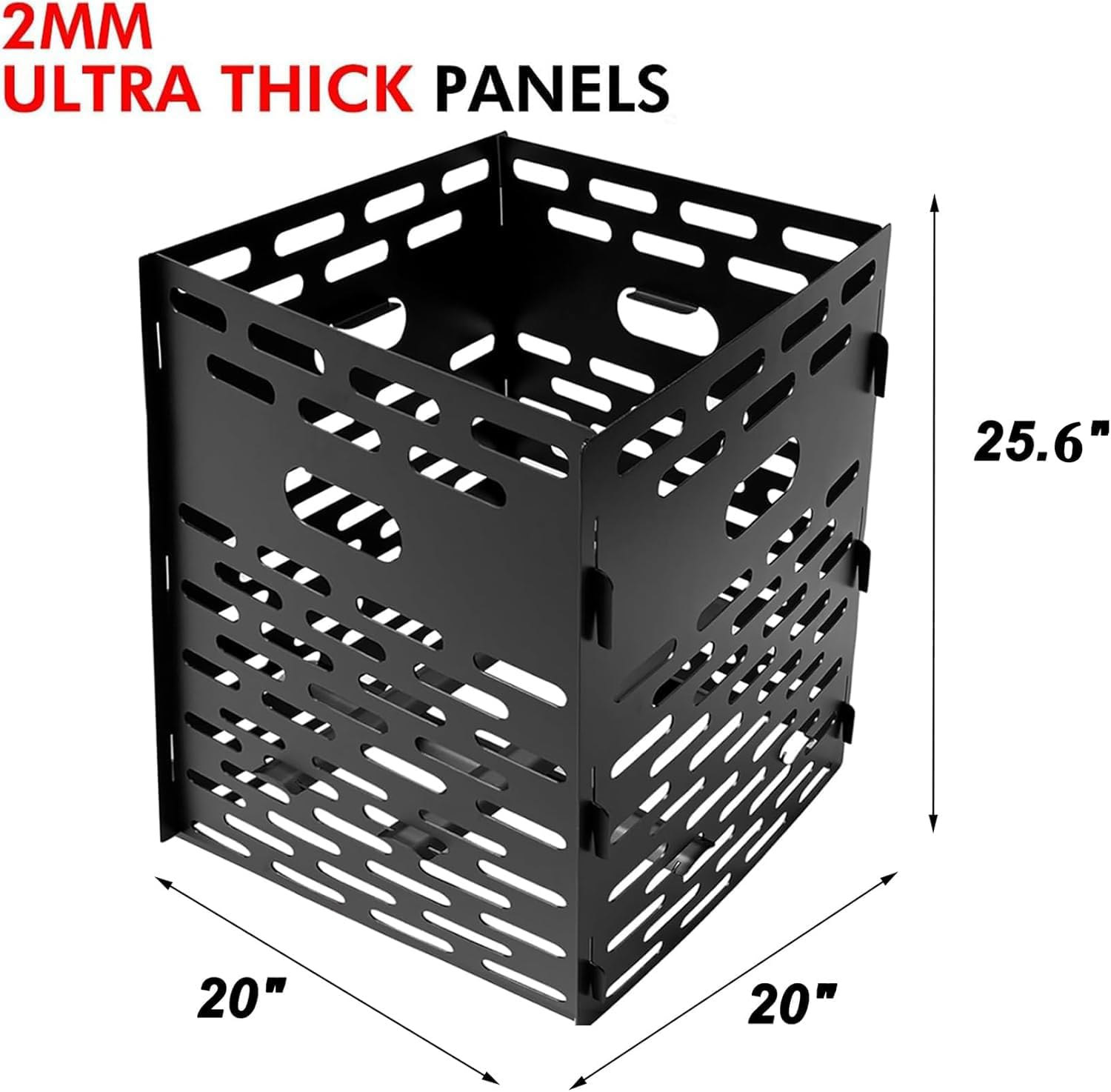 Extra Thick Portable Fire Cage for Outdoor Yard Waste Leaf Weed Brush Burning Bucket Fire Pit (Slot Type)