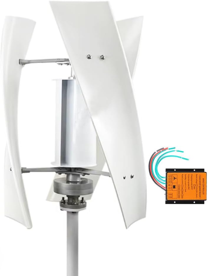 3000W Outdoor Magnetic Levitation Wind Turbine Kit,No Noise 3 Blade 12V-220V Vertical Portable Wind Turbine W/Controller for Home, Garden Lighting