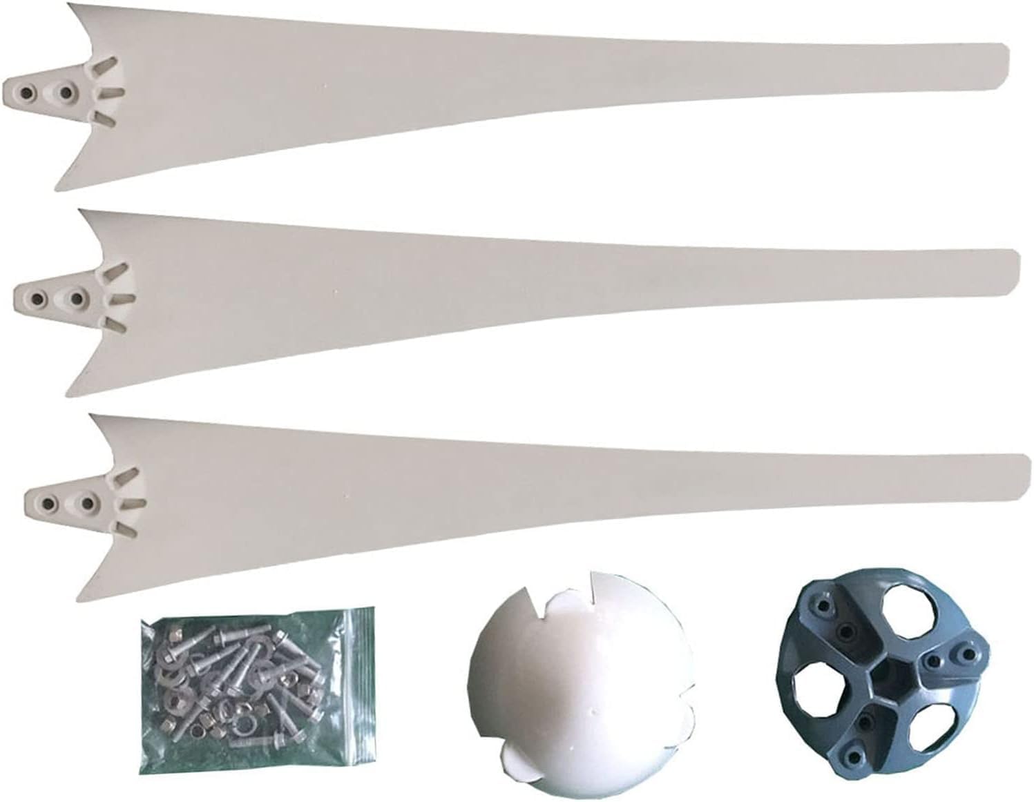 CAJUCA DIY Blade Blades with Hub and Cover 600Mm 3 Pack Wind Turbine Accessories for Horizontal Wind Turbine Windmills