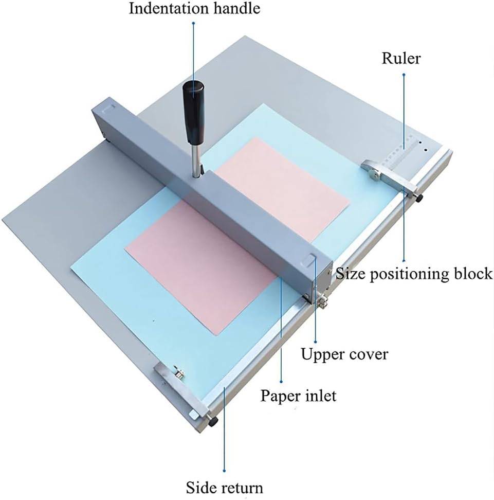 Manual Creasing Machine, A3 Scoring Paper Creasing Machine with Positioning Ruler and 2 Blocks, Card Scorer Creaser for Greeting Booklet Photo Invitation Menu