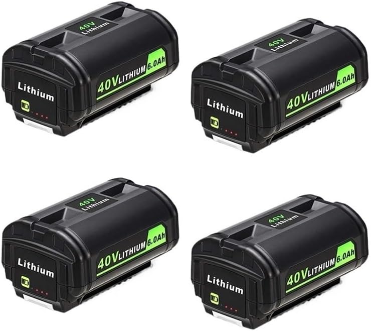 OUTMX 6.0Ah Rechargeable Batteries Compatible for Ryobi 40V Battery OP40401 OP4050A OP4050 RY40502 RY40200 RY40400 Cordless Power Tools(4Pcs Battery)