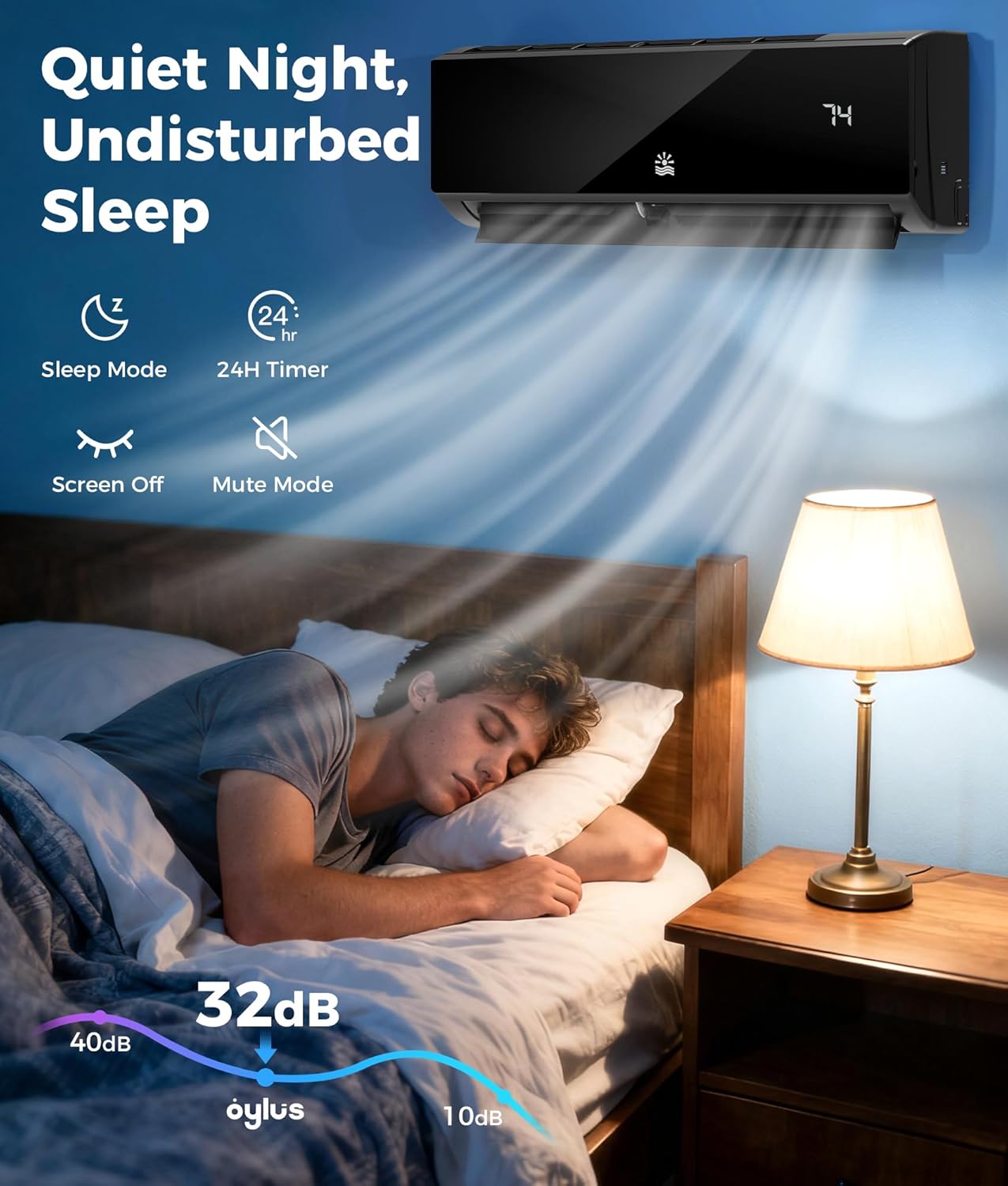 Mini Split Ac/Heating System - 18000 BTU Mini Split Air Conditioner with Heat Pump Wifi Enabled Inverter, 21 SEER2 230V Energy Efficient Precharged Split Ac Unit Up to 1250 Sq.Ft