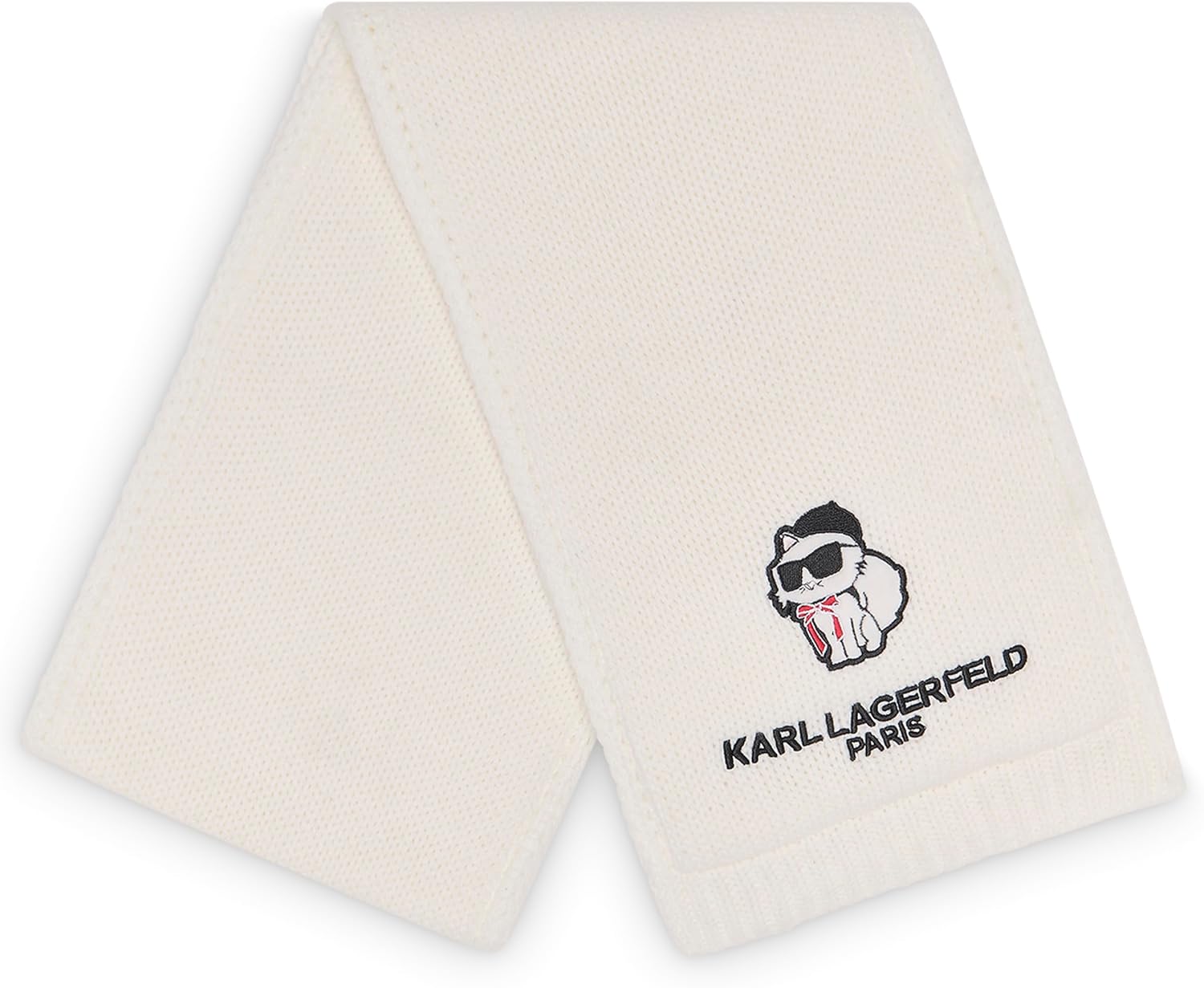 KARL LAGERFELD womens Sassy Choupette Teddy Bear Sherpa Lined Scarf