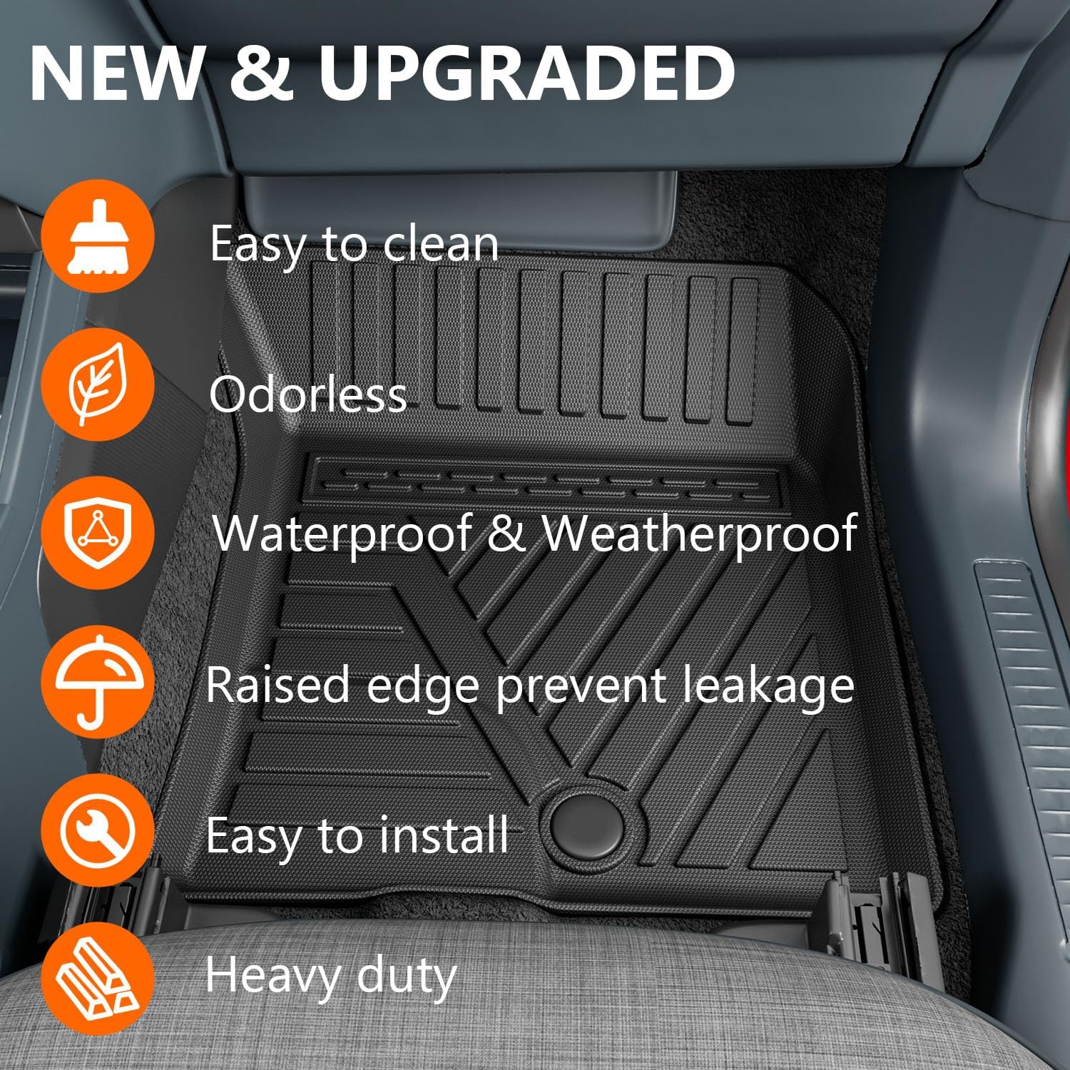 powoq Gas Floor Mat Compatible with 2022-2026 Ford Maverick Truck Bed Mat Liner Cargo Liner TPE Tailgate Mat Replacement for 2022-2024 2025 2026 Ford Maverick Accessories