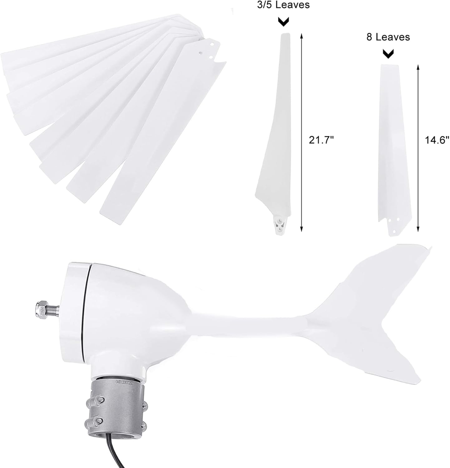 Noiseless Vertical Wind Turbine Generator Kit,16000W 12V 24V 48V 8 Blades Wind Turbines Generator with MPPT Controller Kit for Home Hybrids Streetlight,220v