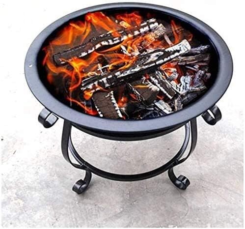 Fire Pits Outdoor Wood Burning Fire Pits 56Cm Diamete Fire Pit - Outdoor Fire Large Bonfire Wood Burning Patio Coal Grill Firepit for Outside Grill with Cover BBQ Cooking for Outside Camping