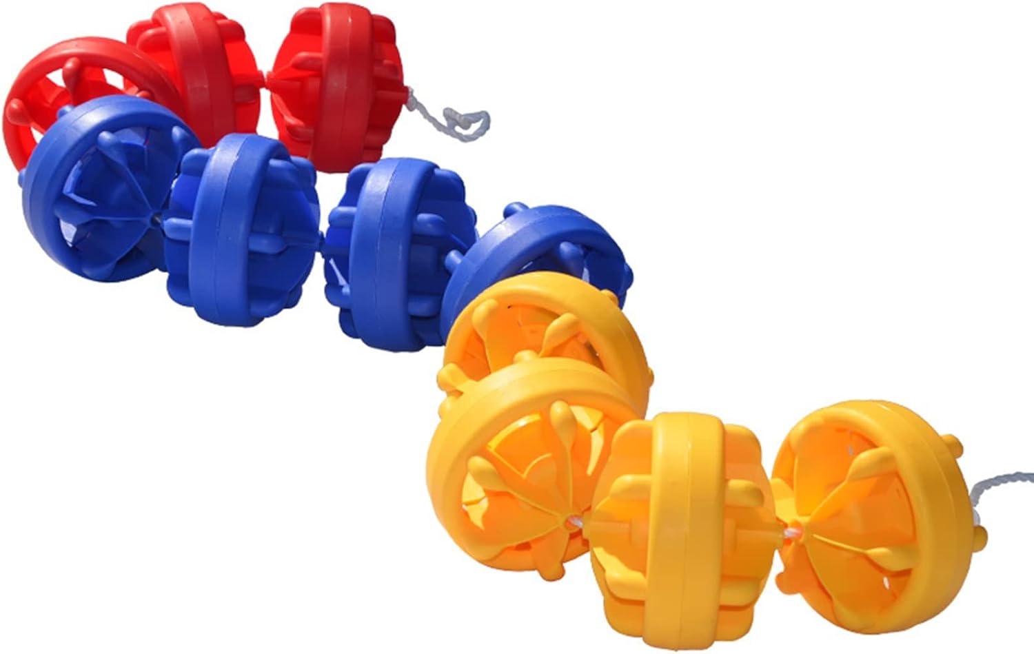 Pool Rope Floats to Divide Pool, Swimming Pool Safety Line Floating Ropes Pool Lane for in Ground Pool Inflatable Boat River Deep Water(Yellow Blue red,10m (33ft))
