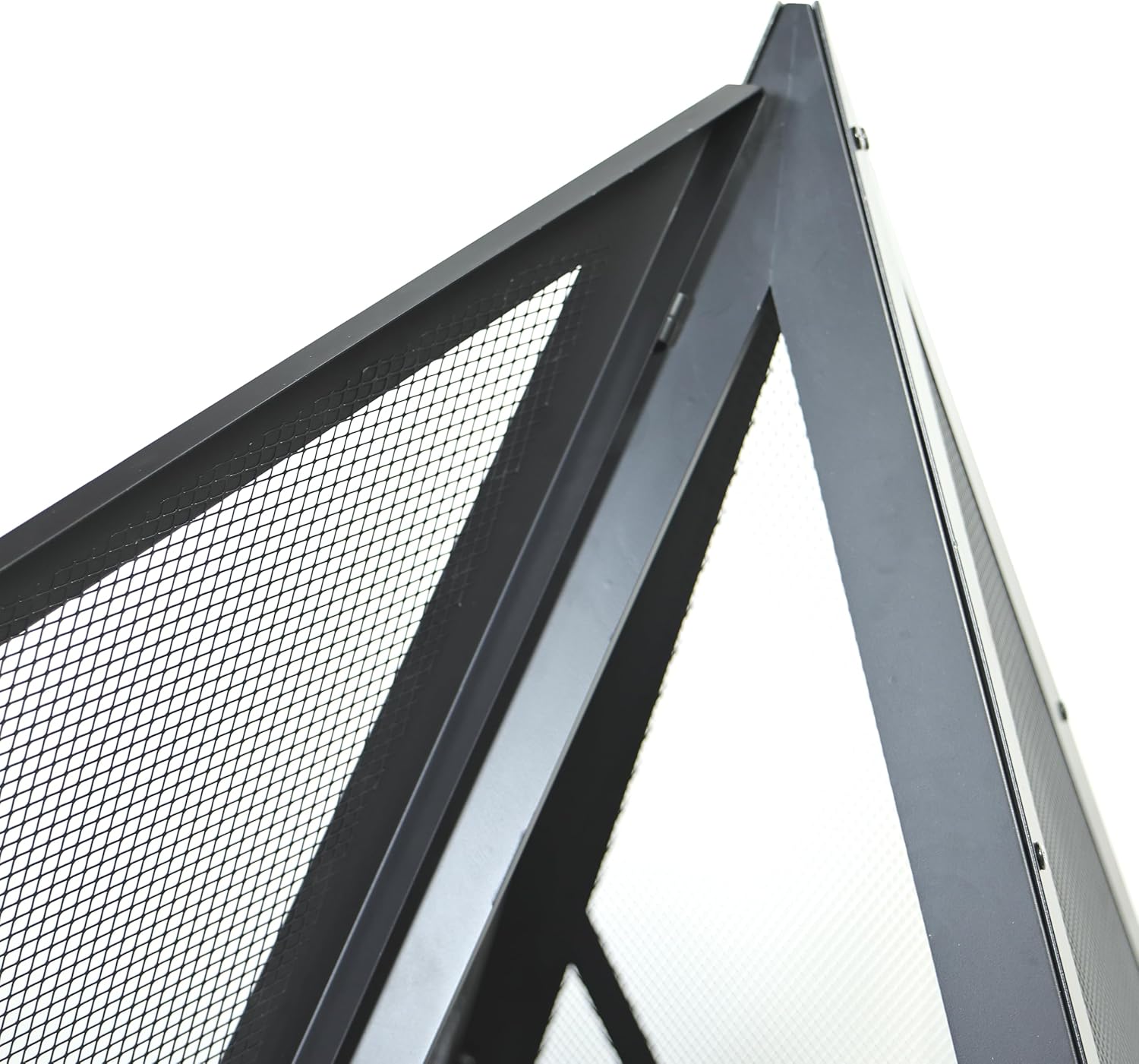 Outdoor Steel Pyramid Wood Burning Fire Pit with Black Powder Finish, Spark Screen, Poker Tool, and Protective Storage Cover