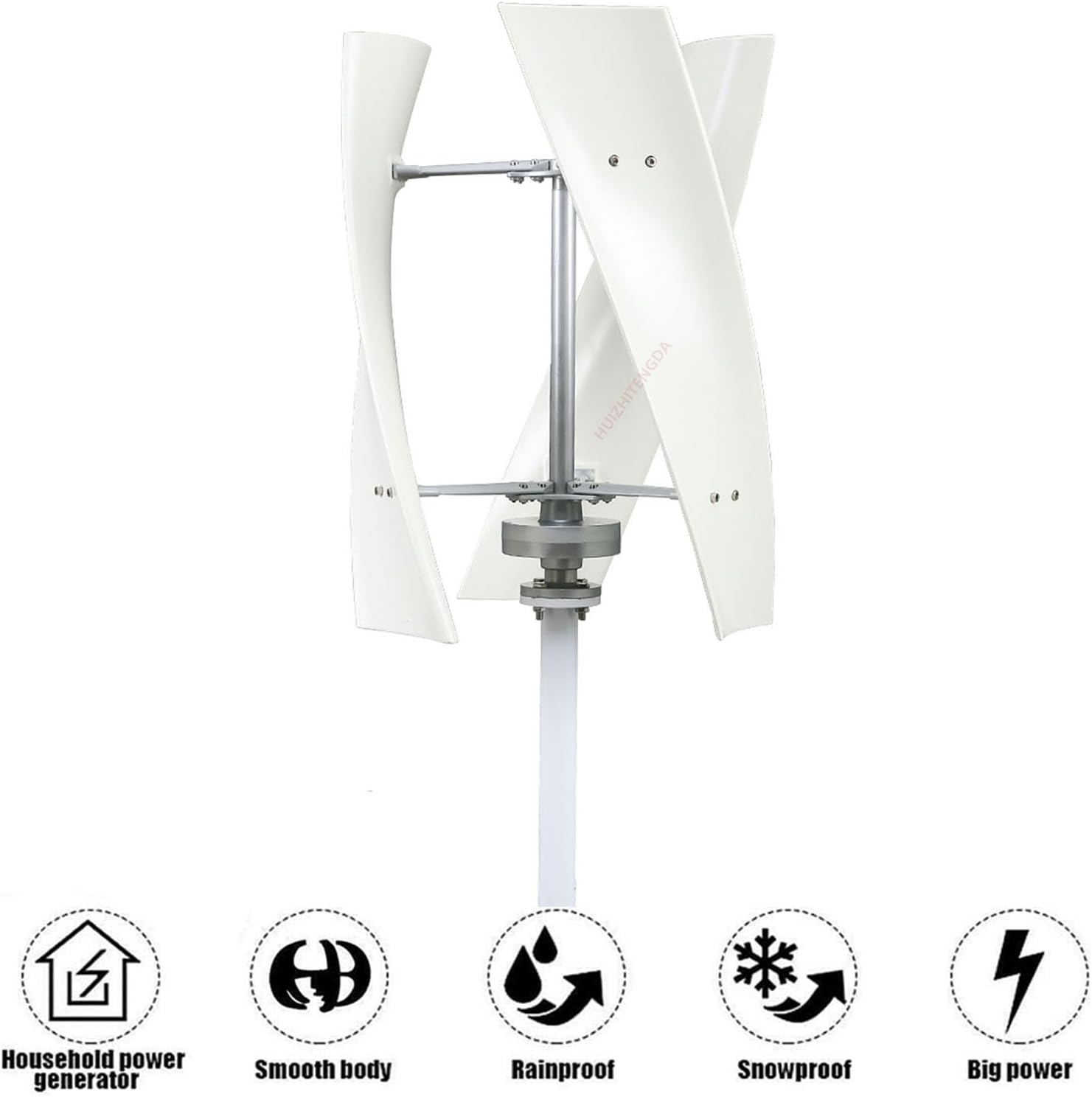 Wind Turbine Generator 3 Blades,Low Noise 12000W 12V-220V Low Speed 3 Blades Wind Power Generator with Controller for Wind Power, Solar Energy, and Batteries