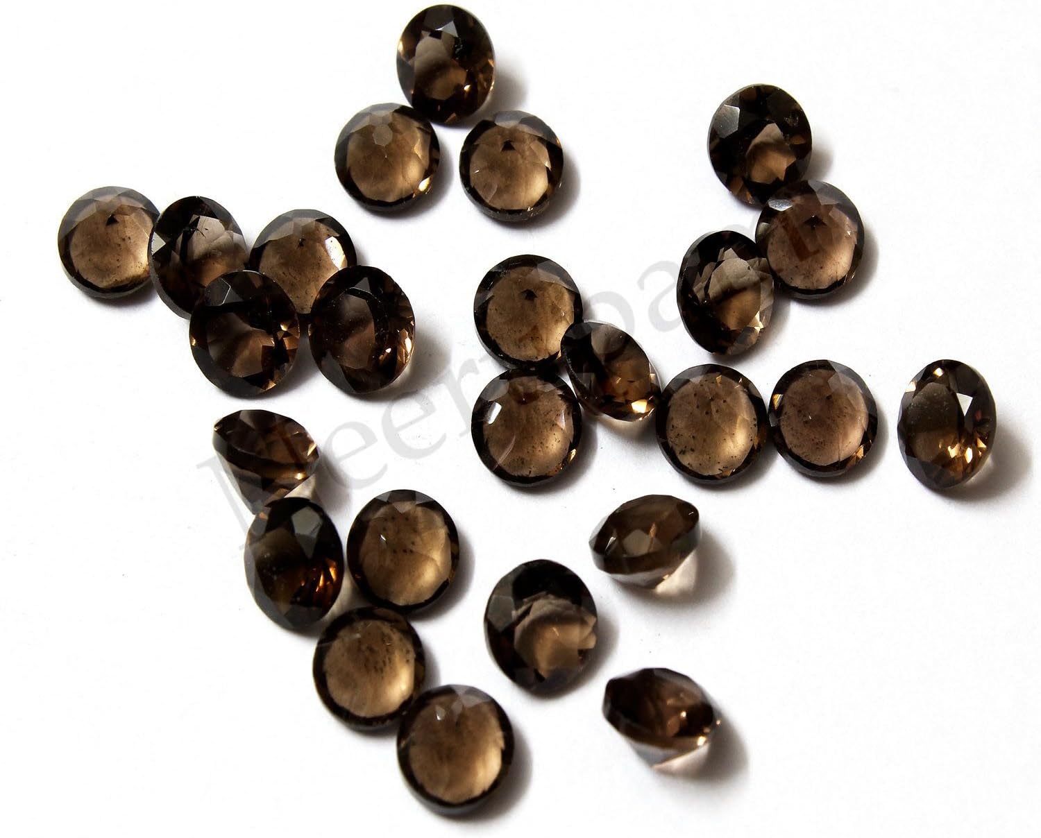 Neerupam Collection Grey Color Natural Brazilian Smoky Quartz AA Quality 4 mm Size Faceted Round Shape Loose Gemstones