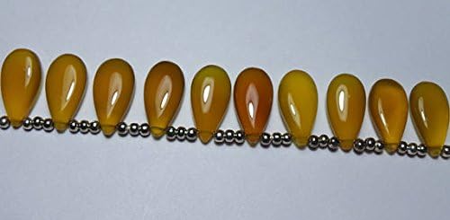 5 matched pairs, 20x10 mm long aprx.,yellow chalcedony smooth plain pear shape briolettes