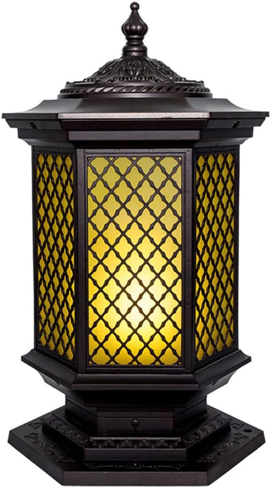 European Pillar Cap Light Outdoor Post Lamp for Garden Post Pole Mount, Traditional Exterior Rainproof Column Lamp Industrial Post Lighting Fixture for Pathway, Fence Post Deck