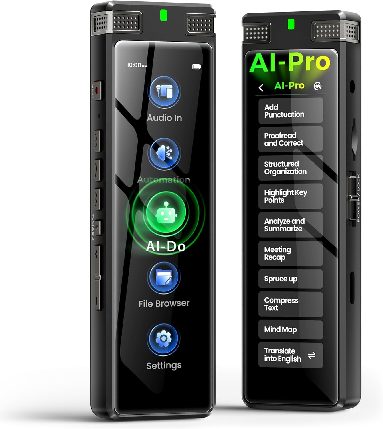 136GB AI Voice Recorder, TIMMKOO Digital Voice Recorder with Playback, Offline Transcribe and Online Summarize/Mindmap/Translation Base on AI Technology, Voice Activated Audio Recorder (Black)