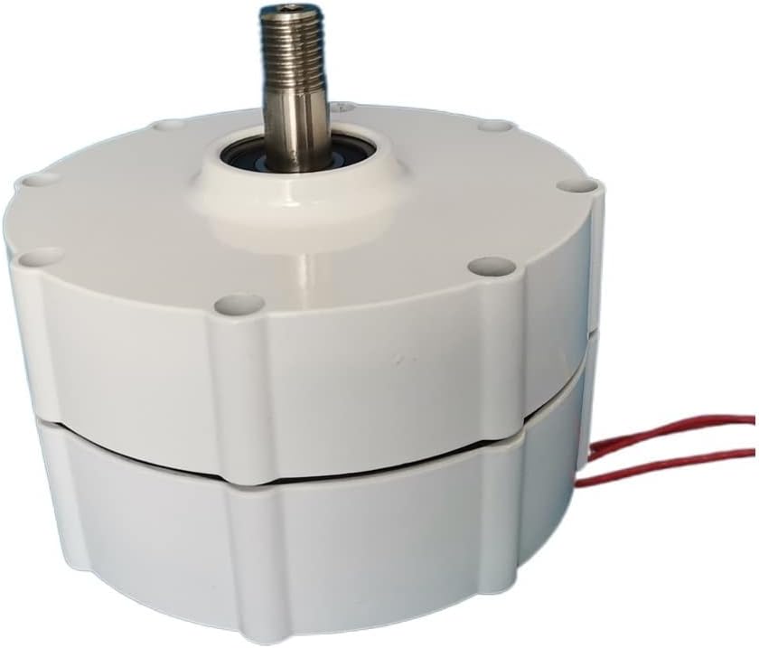 Wind Turbine Generator Kit, 800W 1000W 12V 24V 48V Permanent Magnet Generator 600rpm Gearless 3 Phase Synchronous Alternator Dynamo Water Wind Turbine for Hybrid Solar Wind System(With Base,48V_500W)